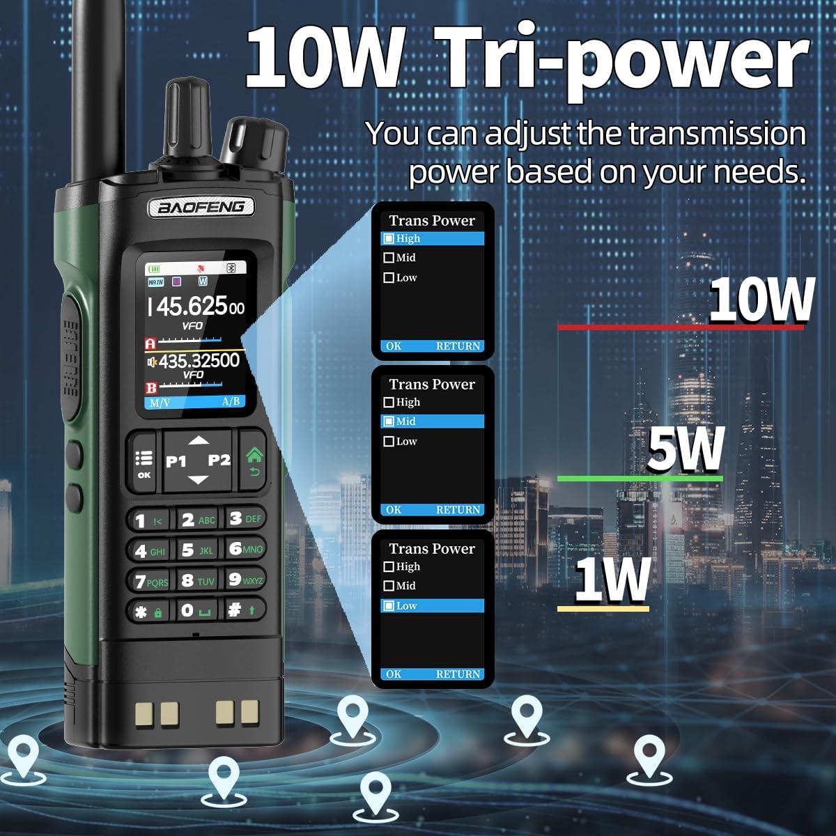 Walkie Talkies BAOFENG UV-32 10W con GPS y Carga USB-C