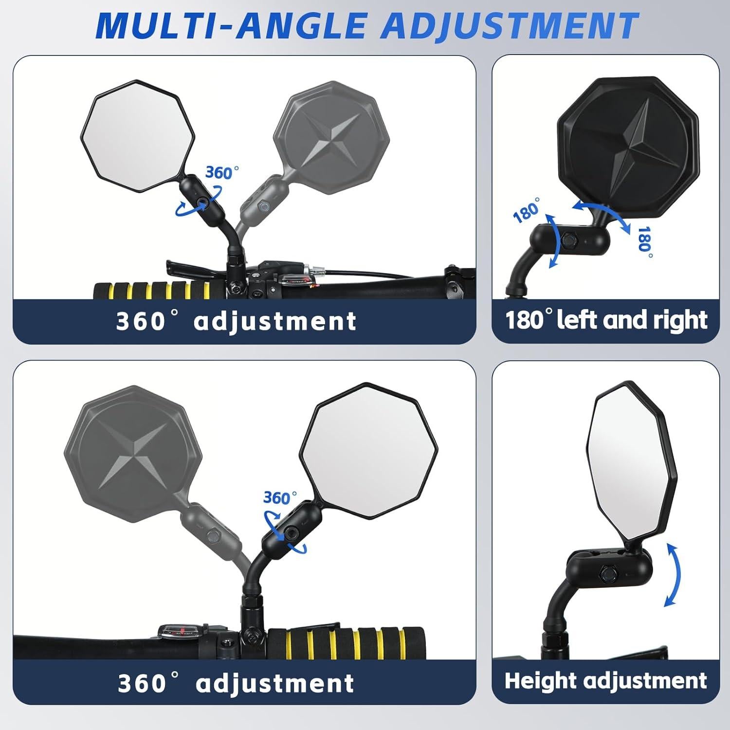 Espejo Retrovisor de Bicicleta SHEJISI MR202B-1 Ajustable 360°