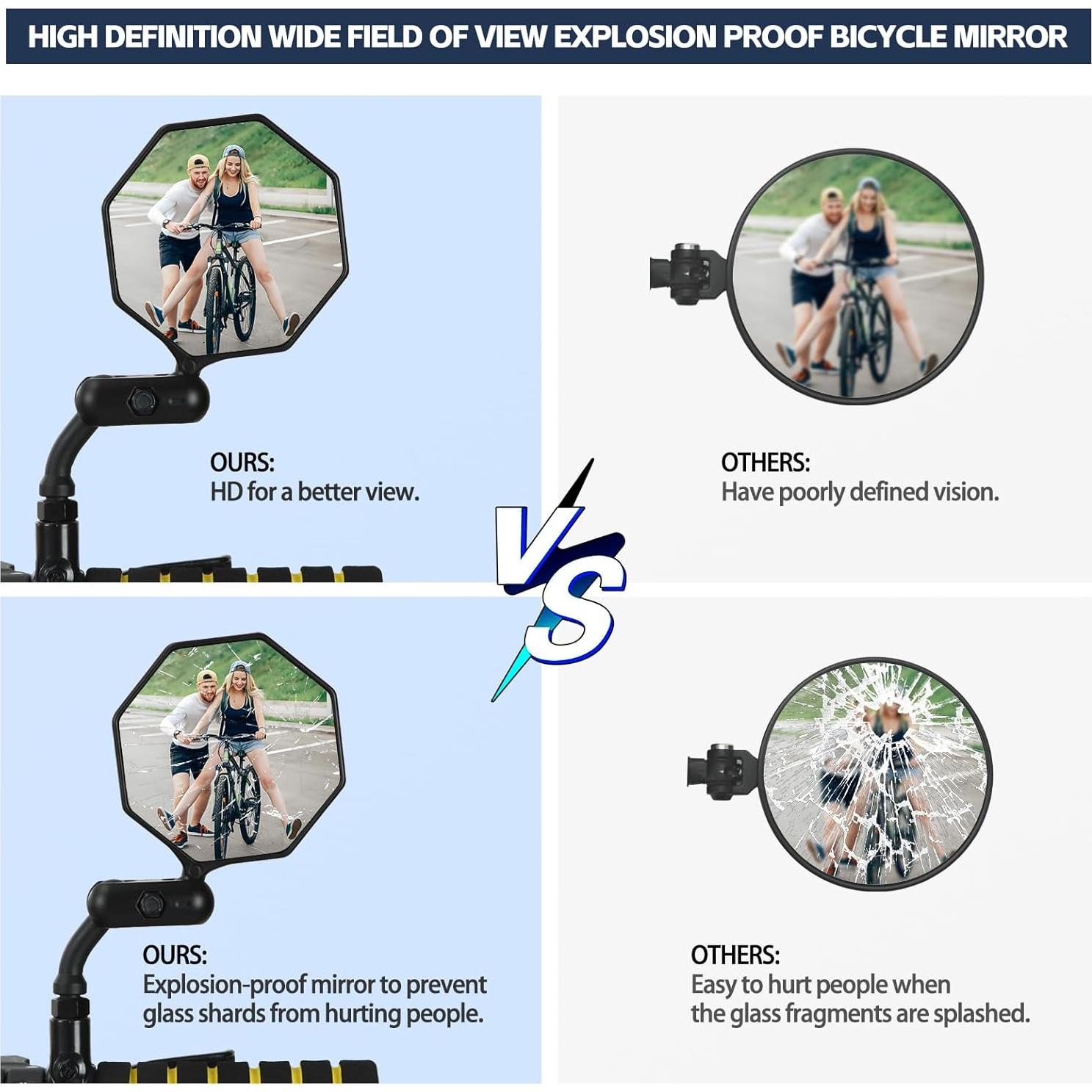 Espejo Retrovisor de Bicicleta SHEJISI MR202B-1 Ajustable 360°