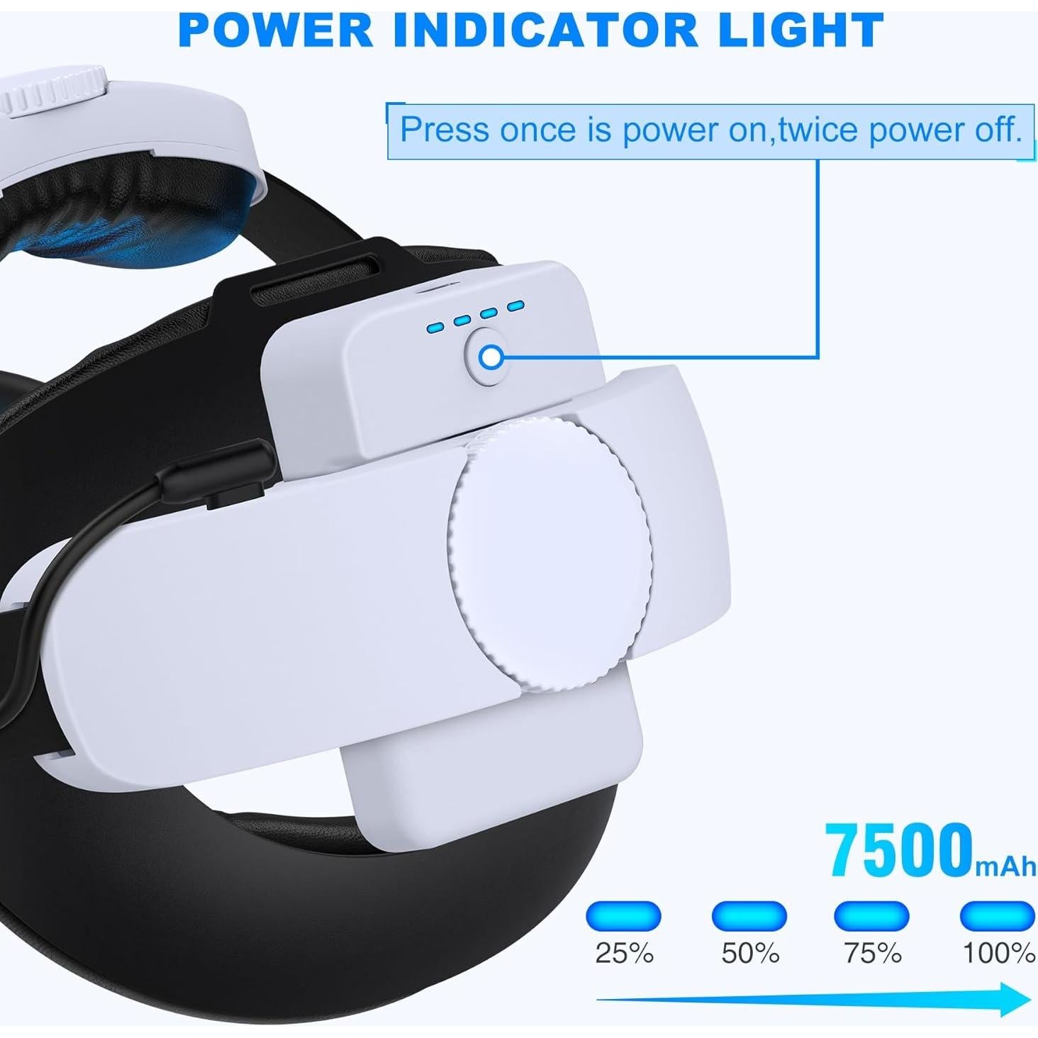 Batería recargable 7500mAh para soporte Kawaye Meta Quest