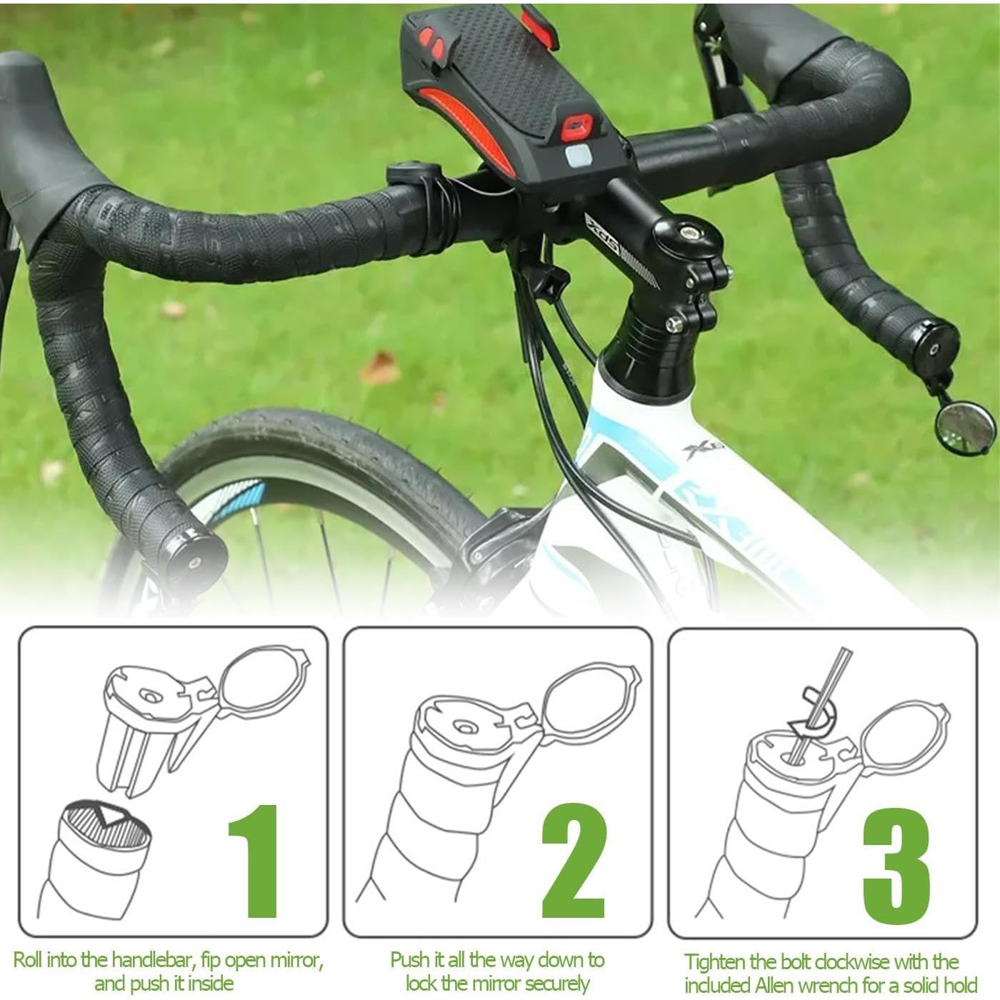 Espejos Retrovisores Plegables Mesee para Manillar de Bicicleta