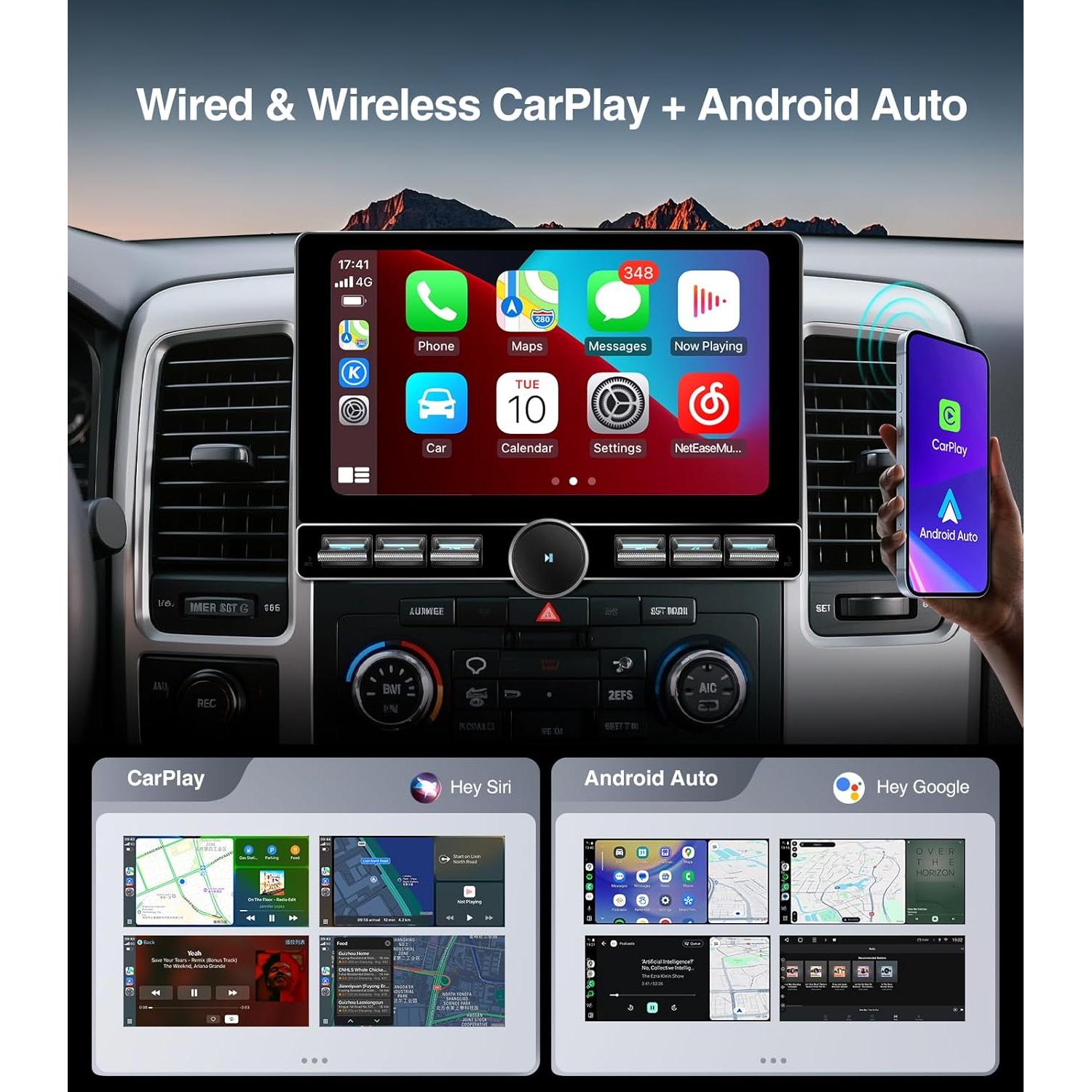 Estéreo de Coche AINAVITO para Ford F150 2004-2008, 10" QLED