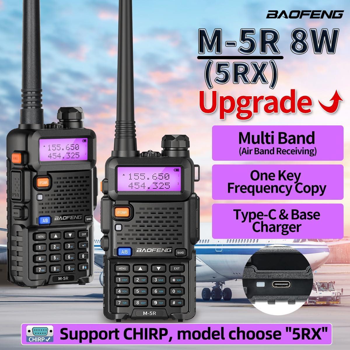 Baofeng M-5R Radio Ham 8W Walkie Talkie Bidireccional