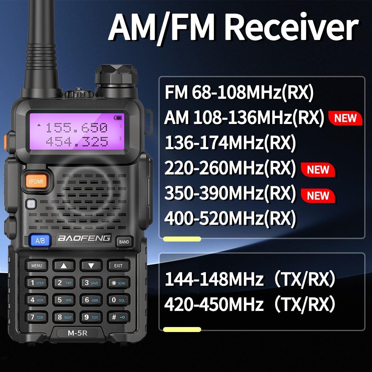 Baofeng M-5R Radio Ham 8W Walkie Talkie Bidireccional