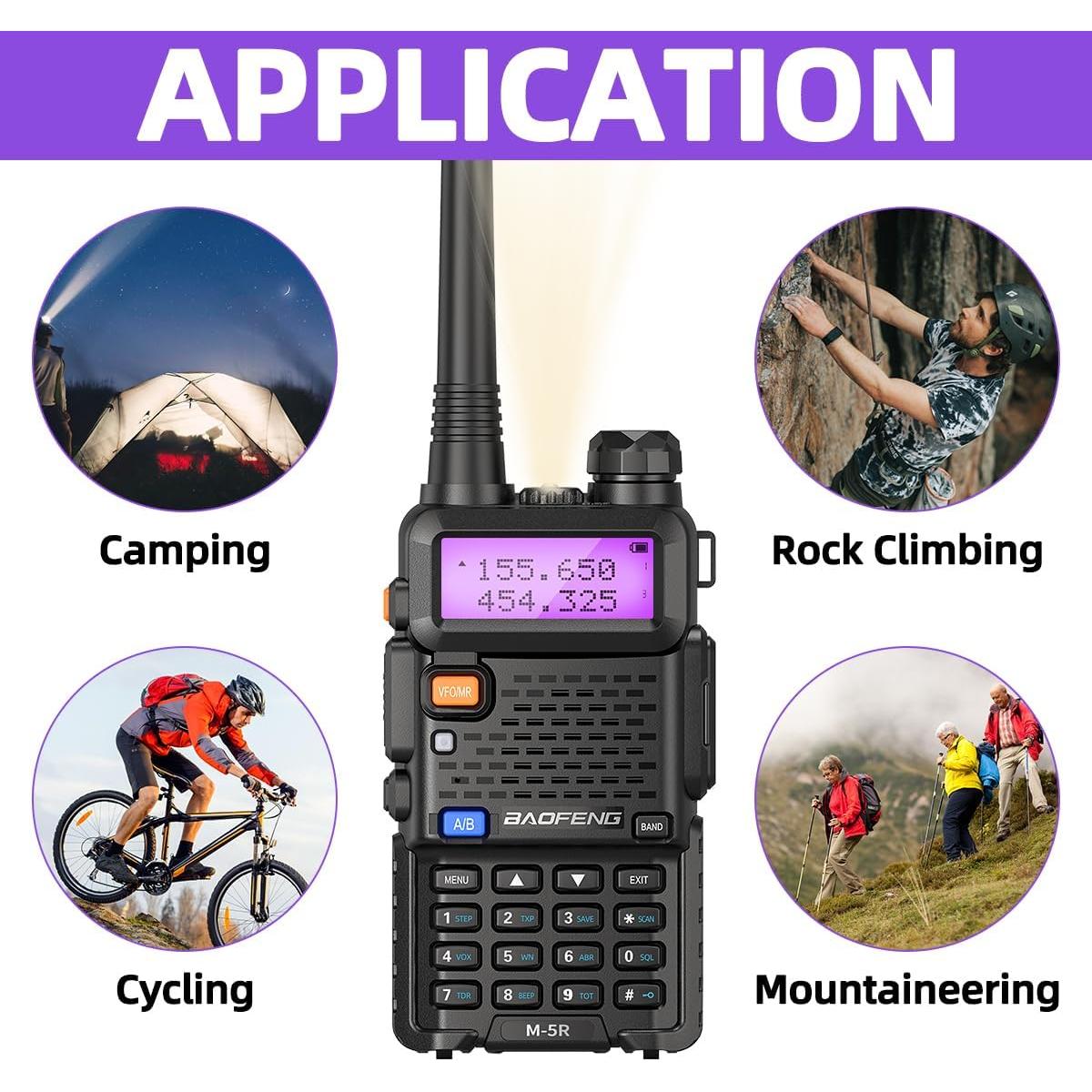 Baofeng M-5R Radio Ham 8W Walkie Talkie Bidireccional