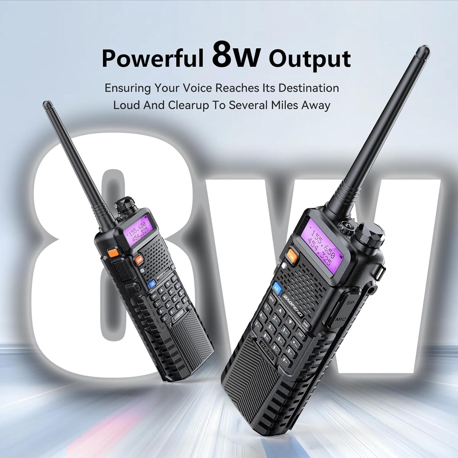 Walkie Talkie Baofeng UV-5R Pro 8W VHF UHF 3800mAh