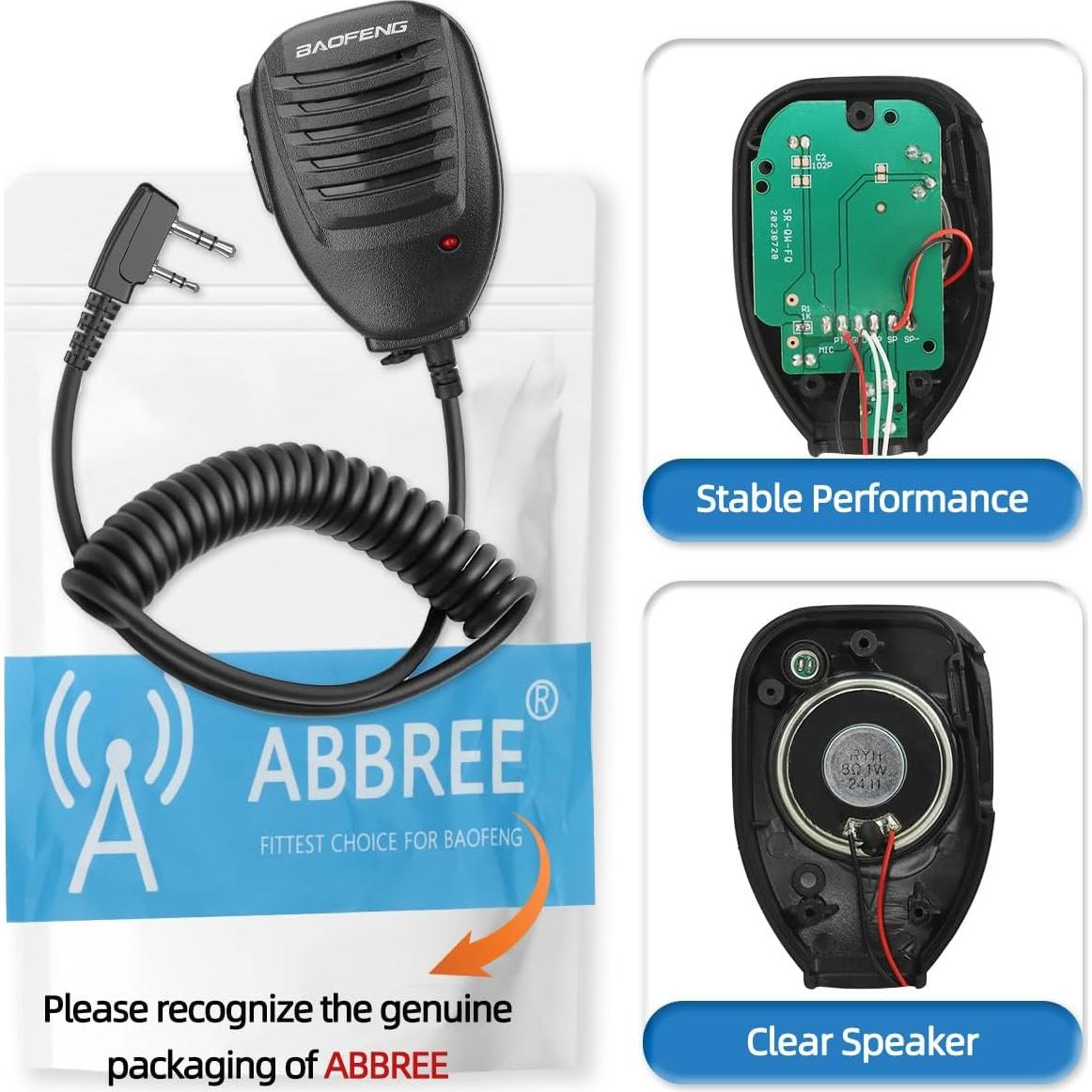 Micrófono de Altavoz Baofeng UV-5R para Radio Ham