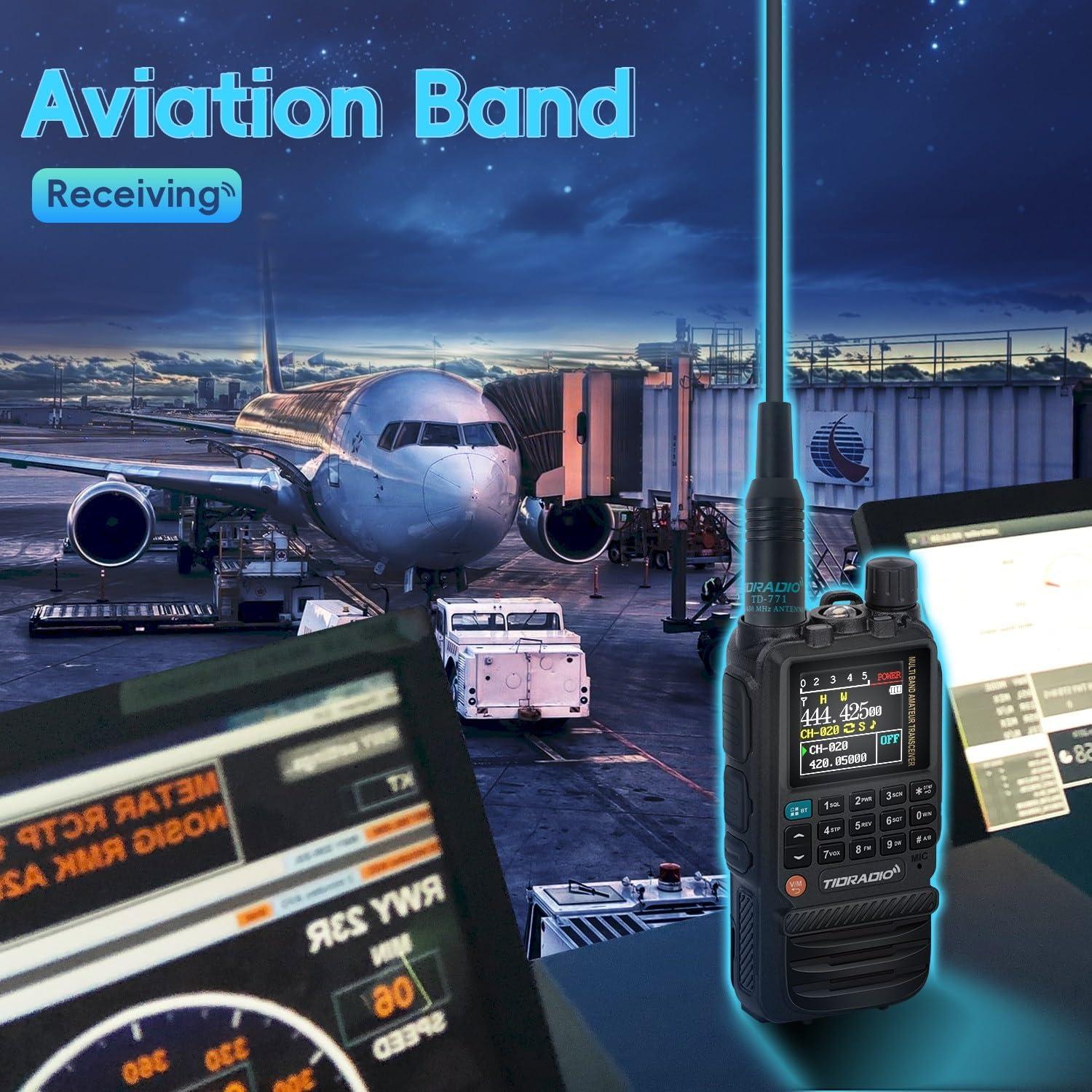 Antena Banda Aérea TIDRADIO SMA-Femenino 28cm 120/300MHz