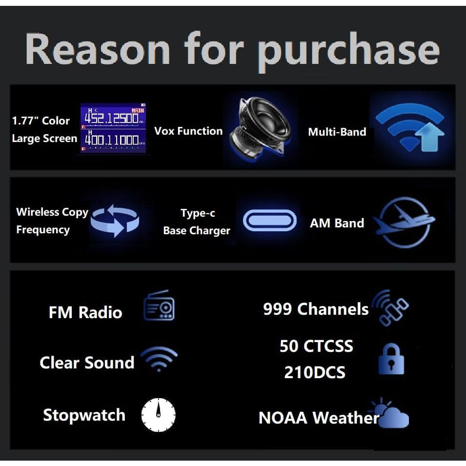 Walkie Talkie BAOFENG UV-22 Radio Bidireccional Carga Tipo-C