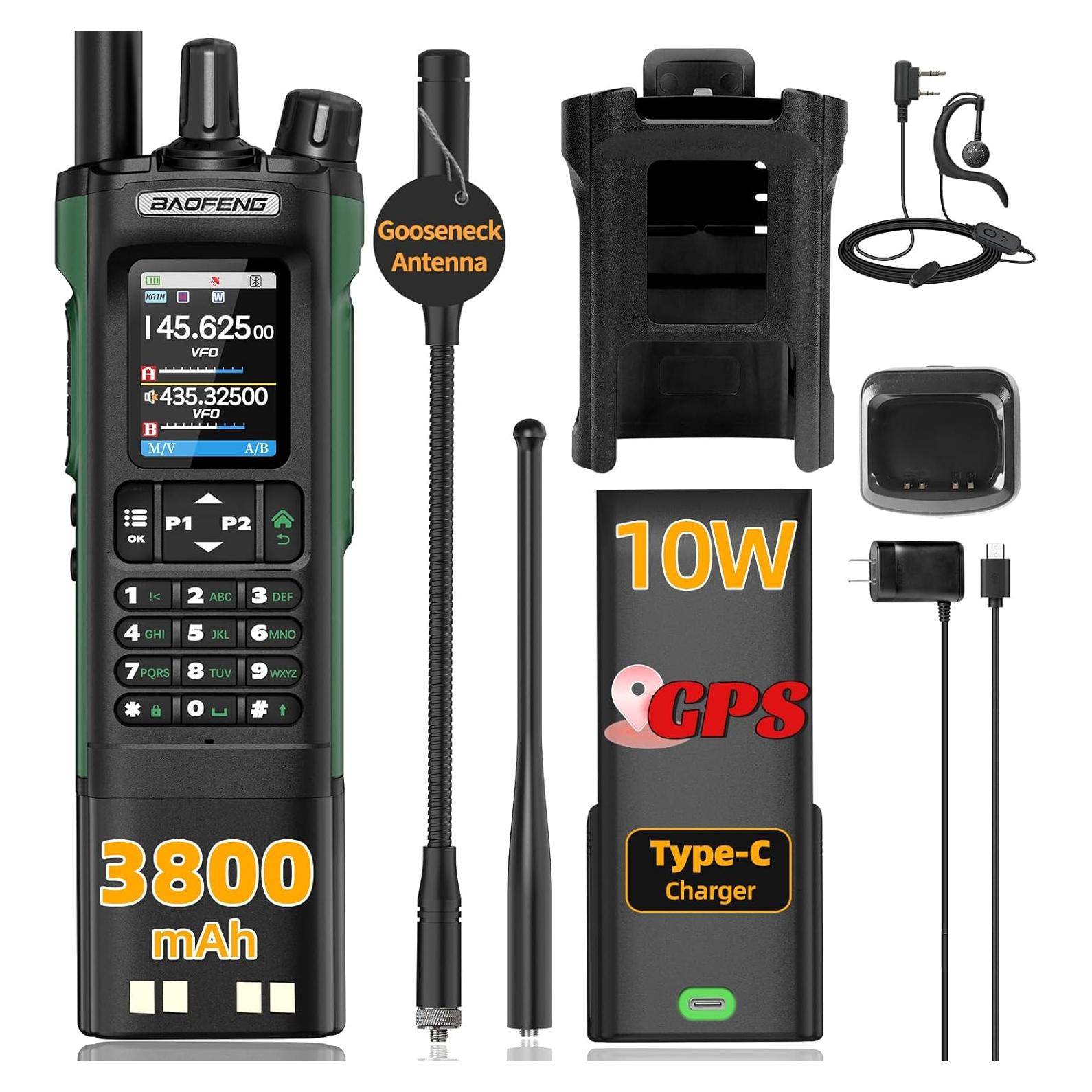 Radio de Ham Baofeng UV-32 Portátil 10W con GPS y Carga USB-C