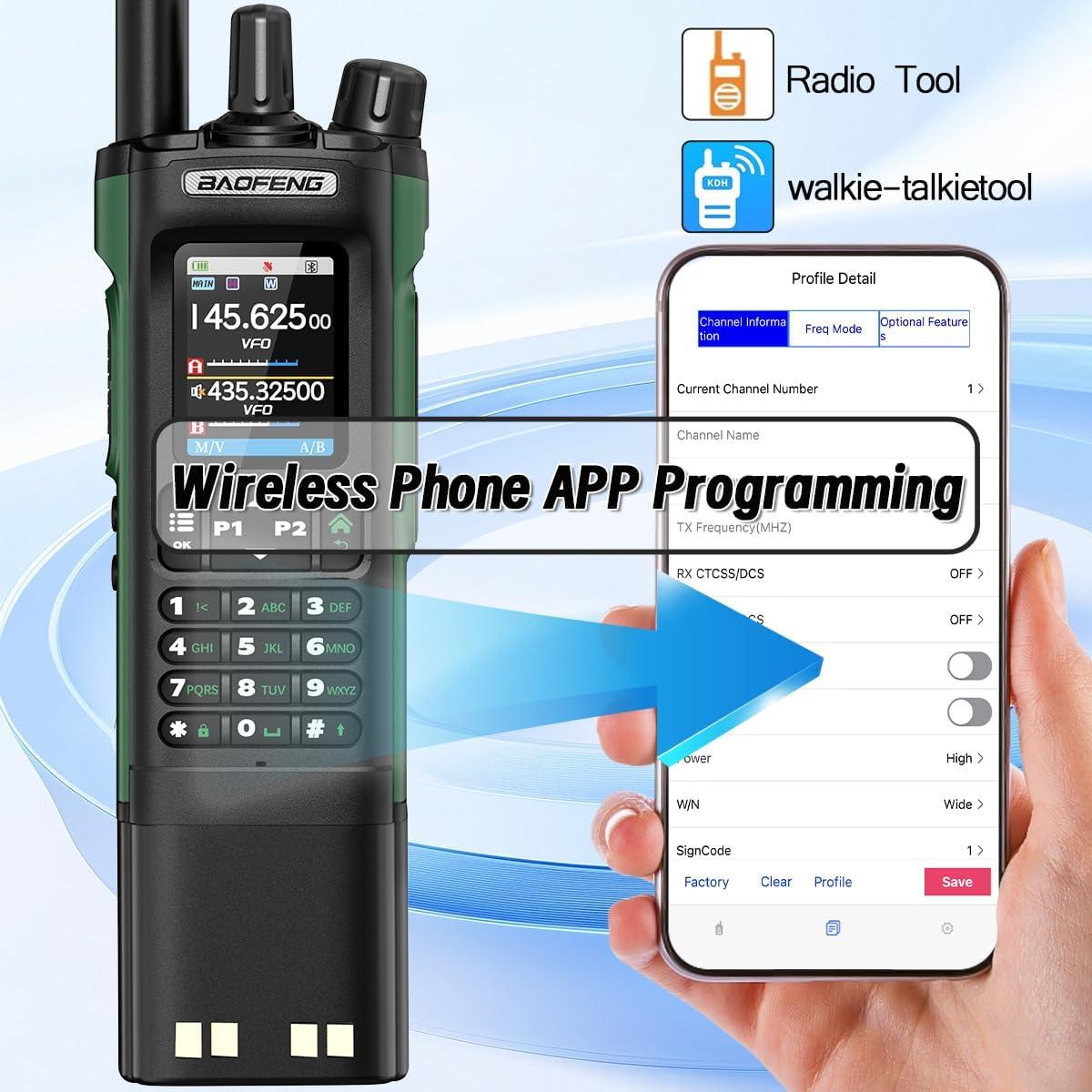 Radio de Ham Baofeng UV-32 Portátil 10W con GPS y Carga USB-C