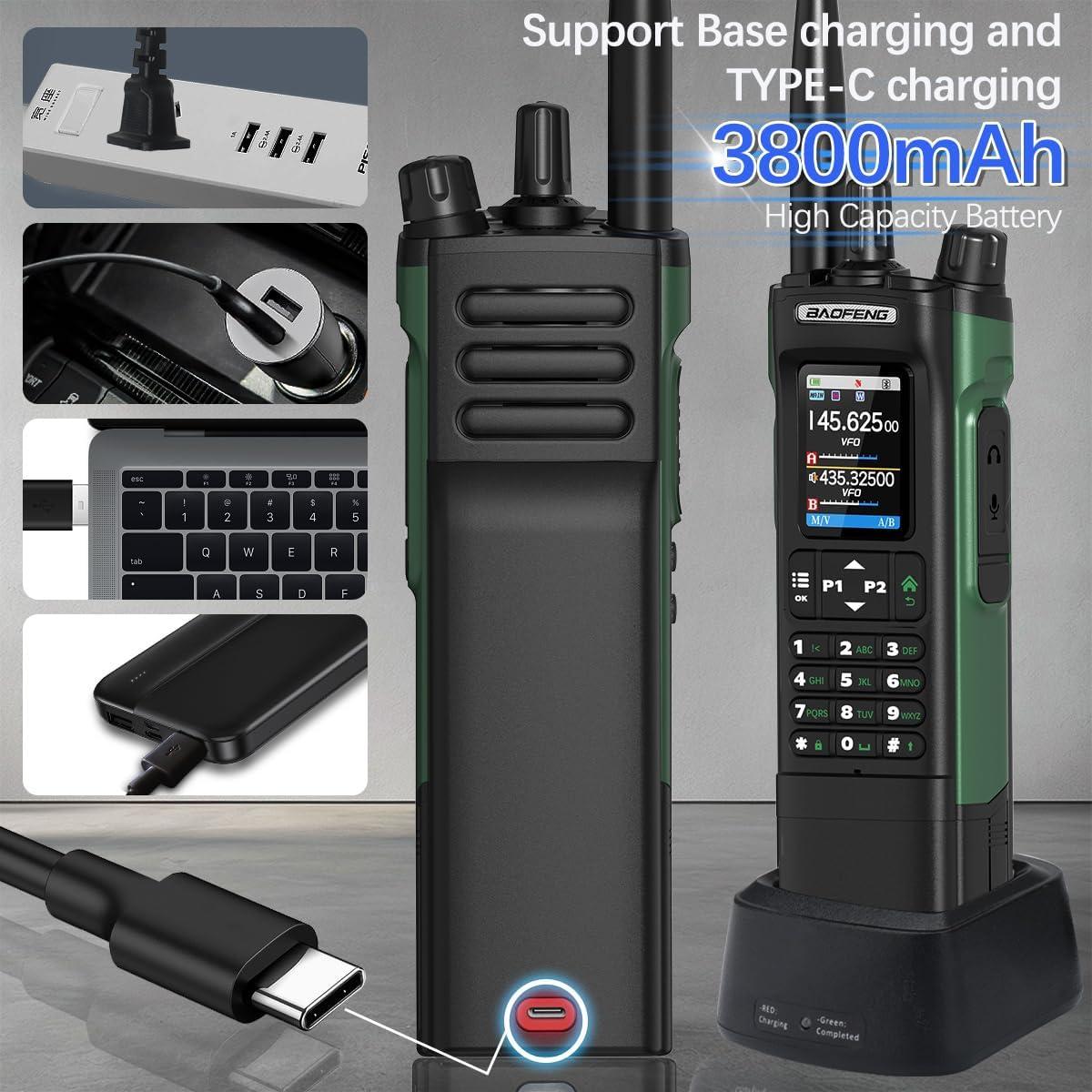 Radio de Ham Baofeng UV-32 Portátil 10W con GPS y Carga USB-C