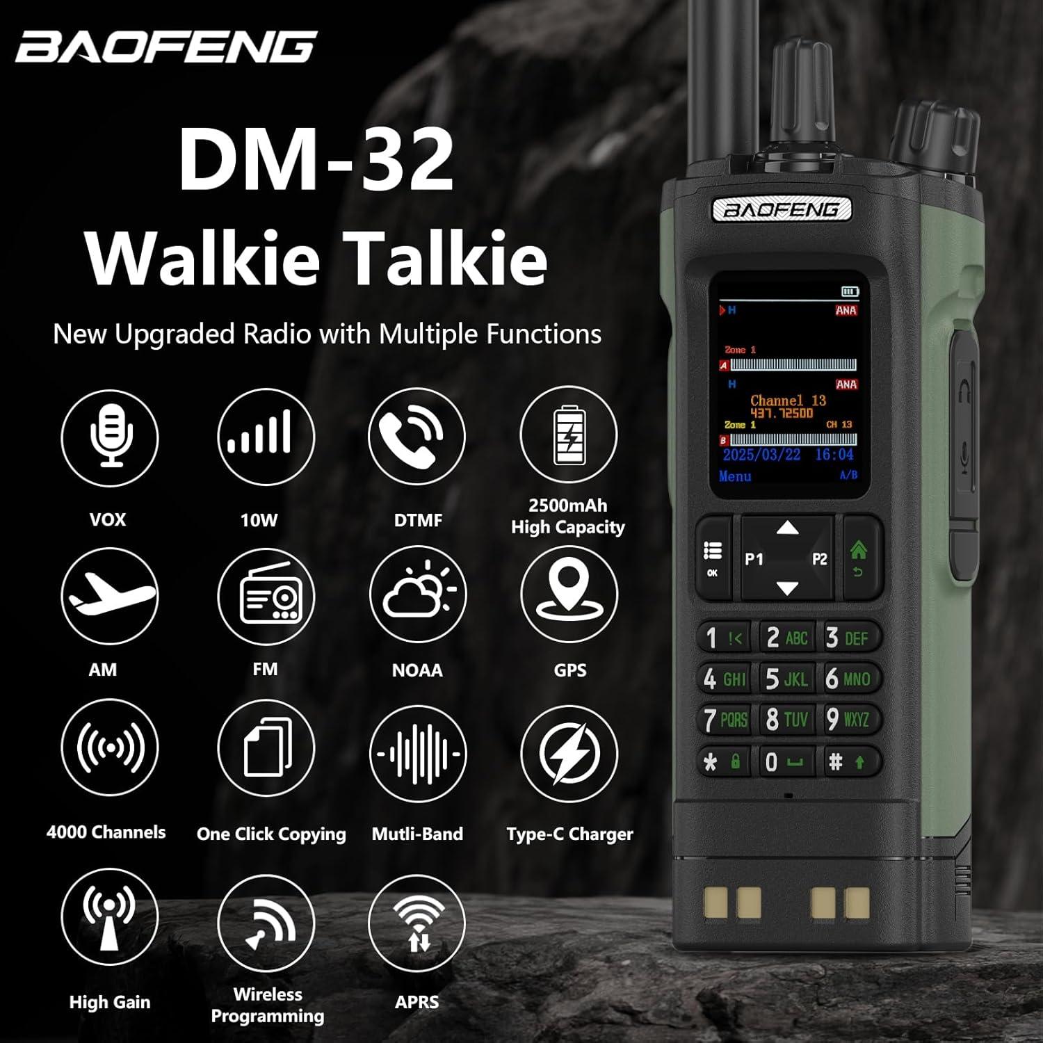 Radio Digital Bidireccional BAOFENG DM-32 10W GPS APRS