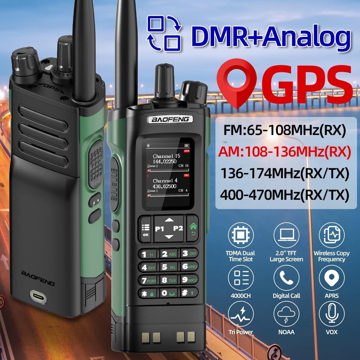 Radio DMR Portátil Baofeng DM-32UV con GPS y Batería 2500mAh