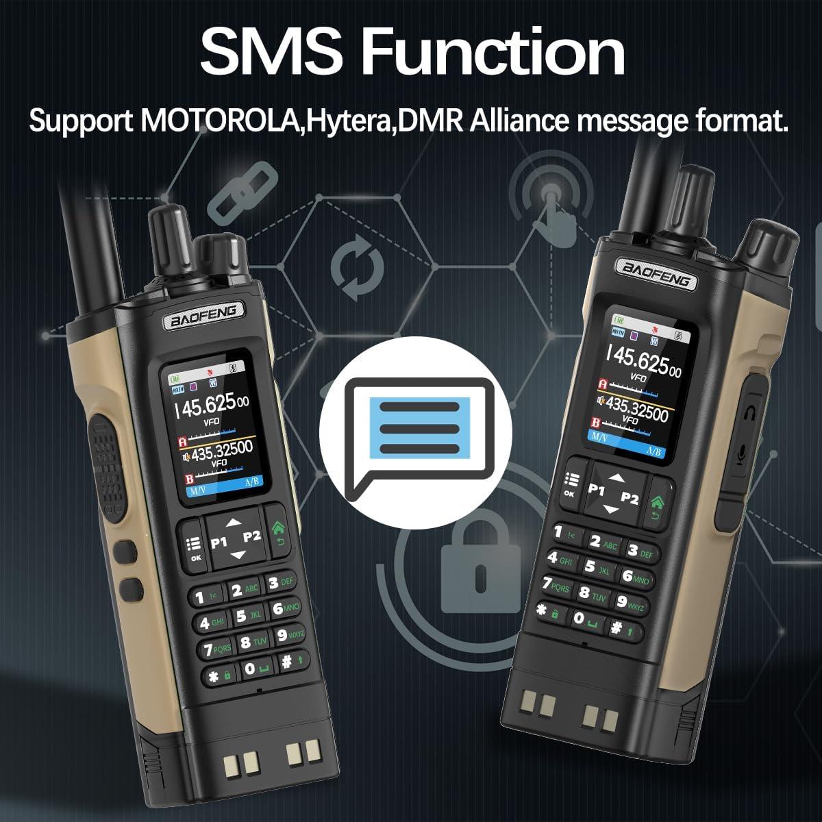 Radio de Ham Baofeng DM-32UV 10W DMR Recargable GPS 2500mAh