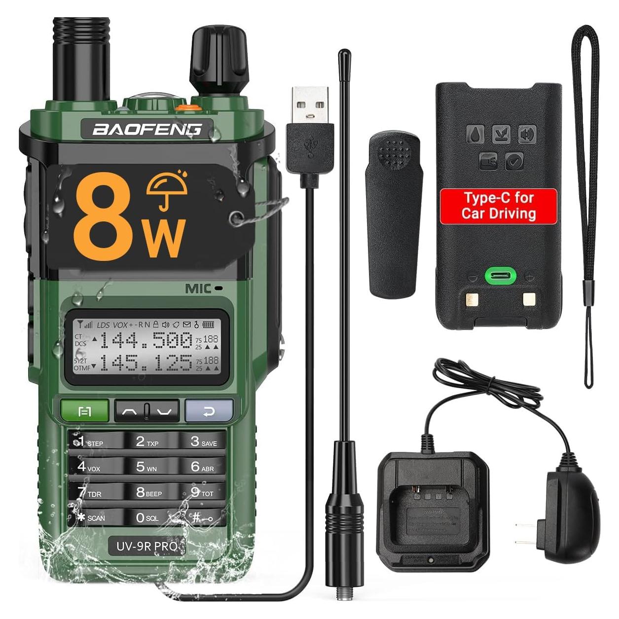 Radio Baofeng UV-9R Pro 8W Doble Banda VHF UHF Recargable