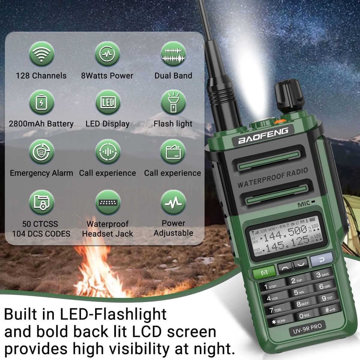 Radio Baofeng UV-9R Pro 8W Doble Banda VHF UHF Recargable