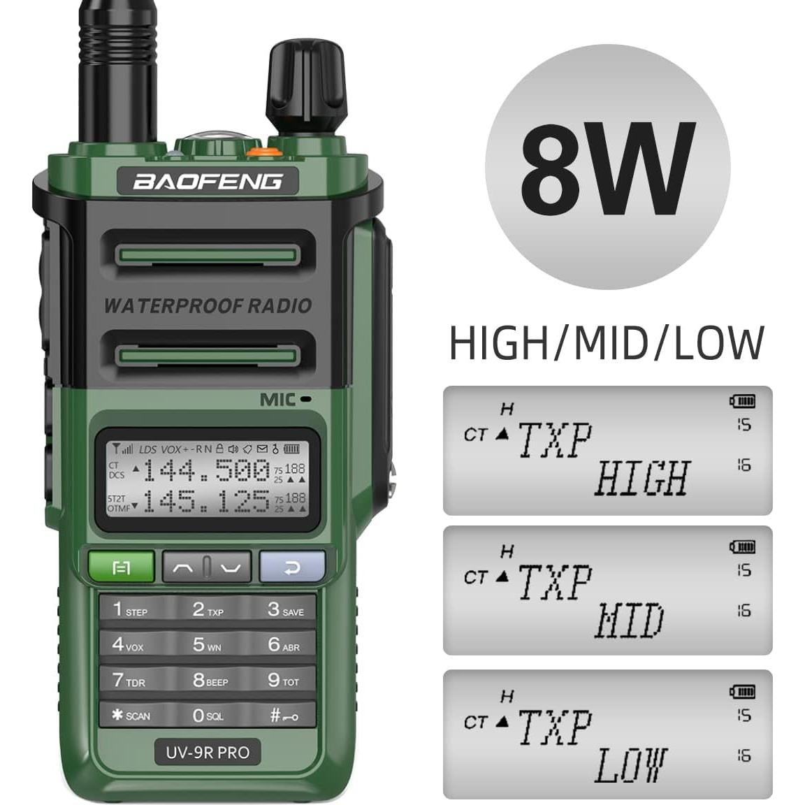 Radio Baofeng UV-9R Pro 8W Doble Banda VHF UHF Recargable