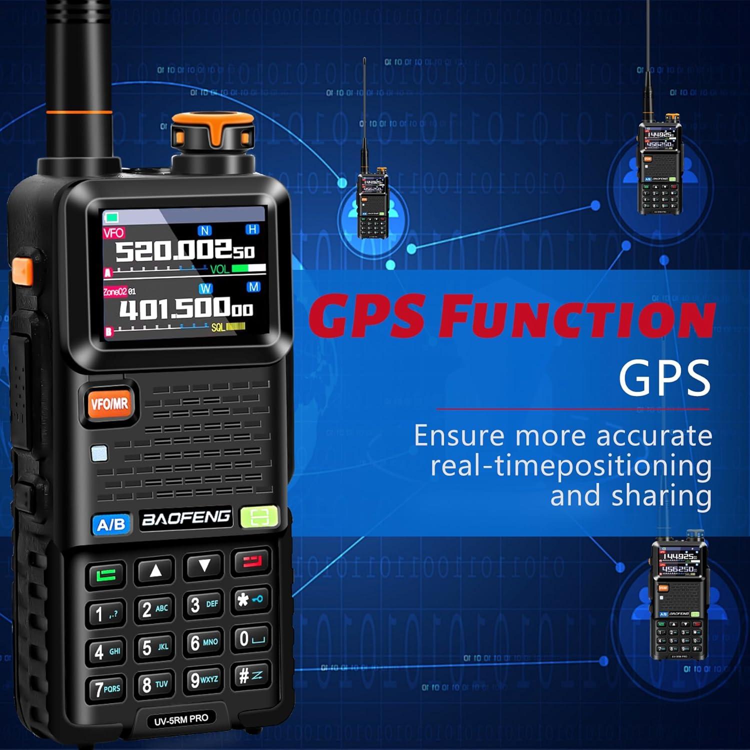 Radio de Ham BAOFENG UV-5RM PRO GPS 10W con 2 Baterías