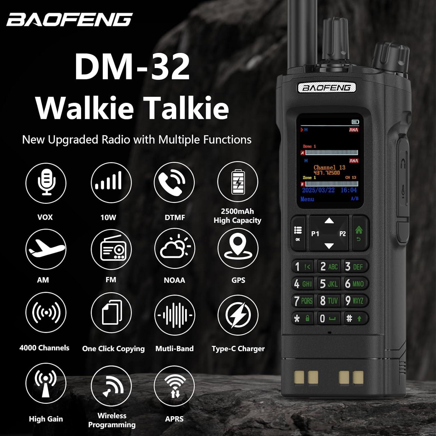 Radio DMR BAOFENG DM-32 10W GPS APRS Multi-Banda