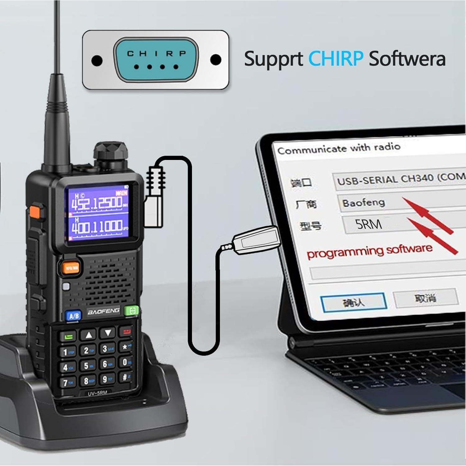 Walkie Talkie BAOFENG UV-5RM 10W con Receptor NOAA y Batería 2500mAh