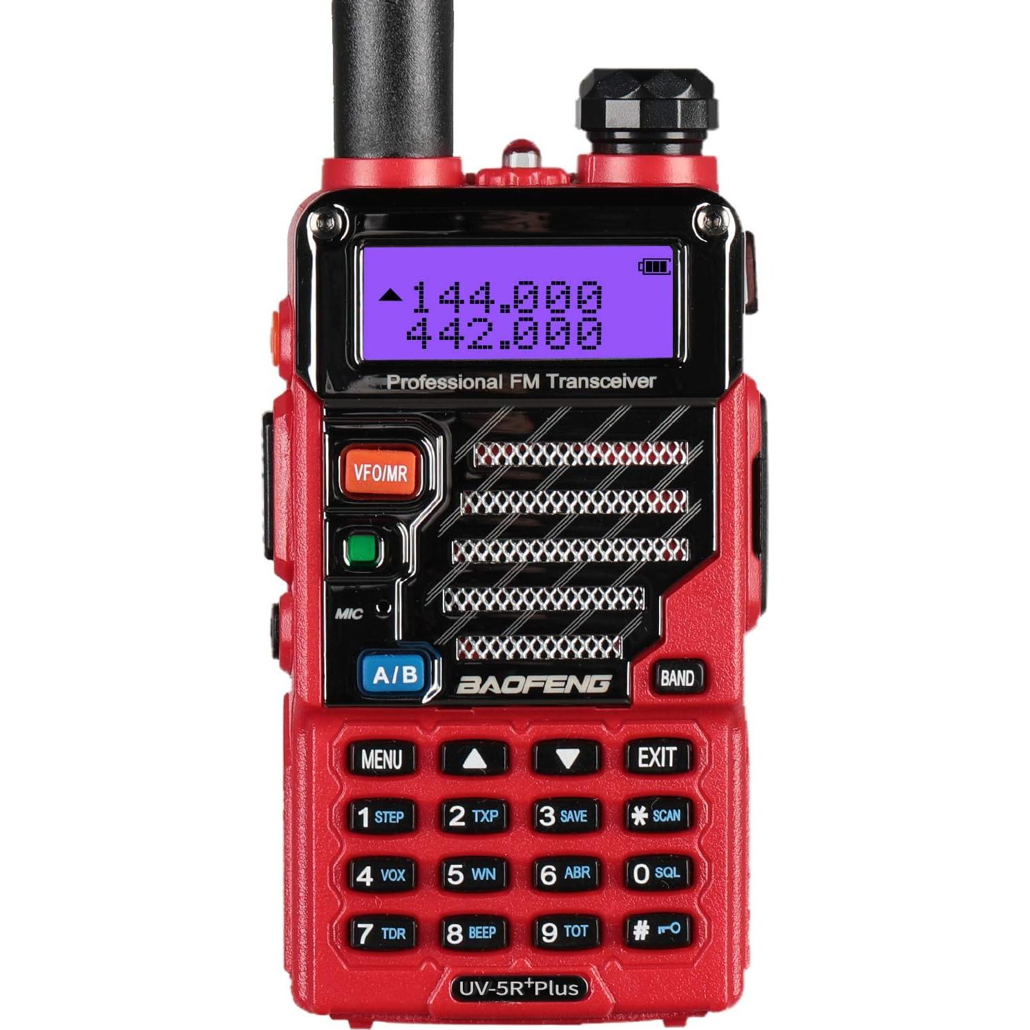 Radio Bidireccional BAOFENG UV-5R+ Plus Recargable Rojo