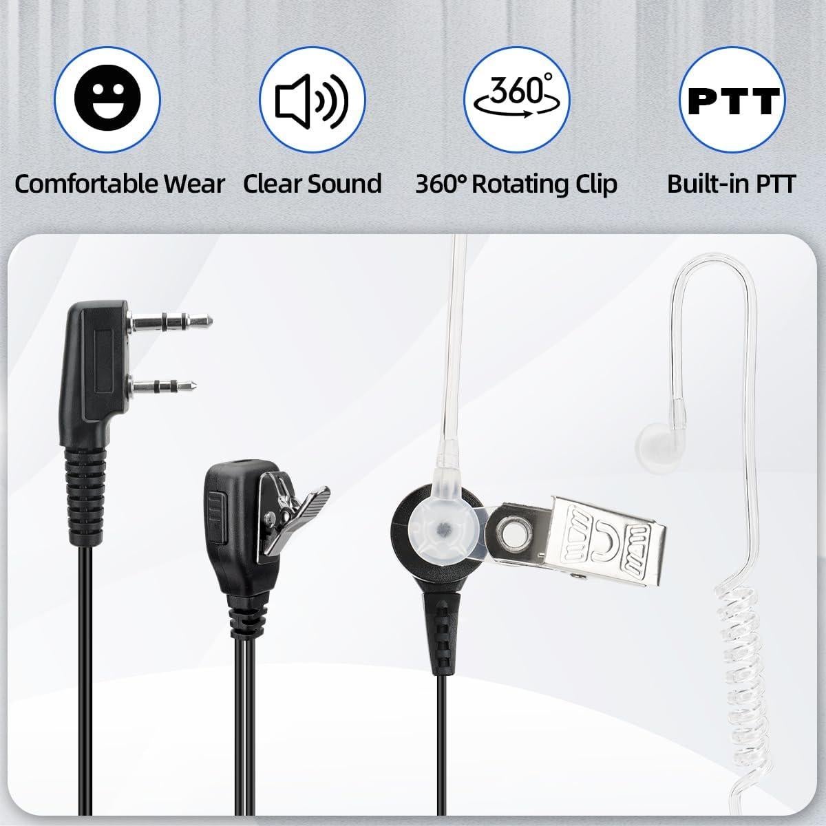 Auriculares Baofeng 2 Pin con Micrófono para Walkie Talkie