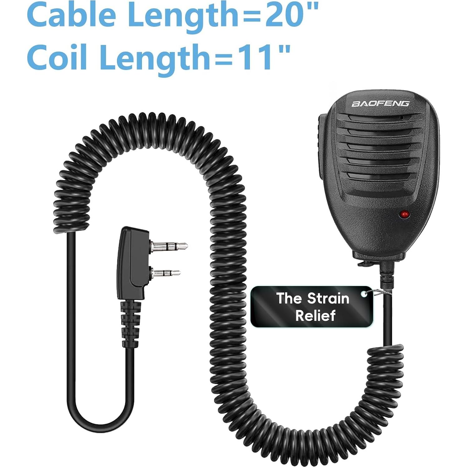 Walkie Talkies Speaker MIC for 5RM(AR-5RM), BF-F8HP PRO,UV-5R,UV-5G Plus,UV-5RH Pro,UV-32,DM-32, GM-5RH,K5 Plus, F8HP,F8TD,F8GP,UV-82(HP),888S, TD-V2,TD-777,TD-H3,H8 Baofeng Accessories