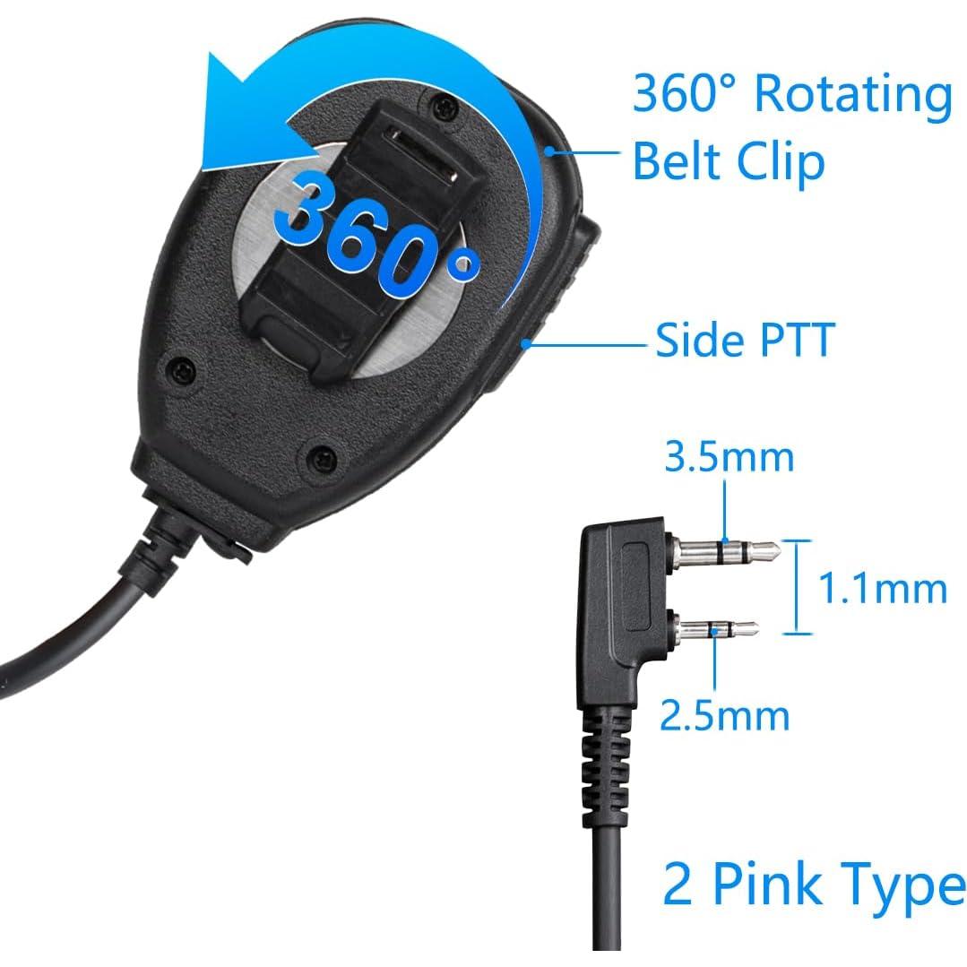 Walkie Talkies Speaker MIC for 5RM(AR-5RM), BF-F8HP PRO,UV-5R,UV-5G Plus,UV-5RH Pro,UV-32,DM-32, GM-5RH,K5 Plus, F8HP,F8TD,F8GP,UV-82(HP),888S, TD-V2,TD-777,TD-H3,H8 Baofeng Accessories