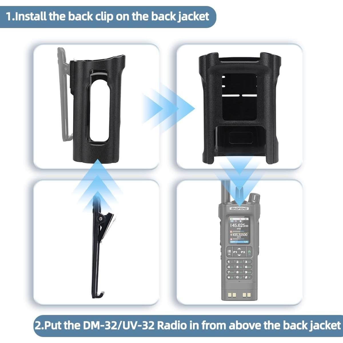 Funda de Radio Baofeng DM32/UV32 con Clip para Cinturón