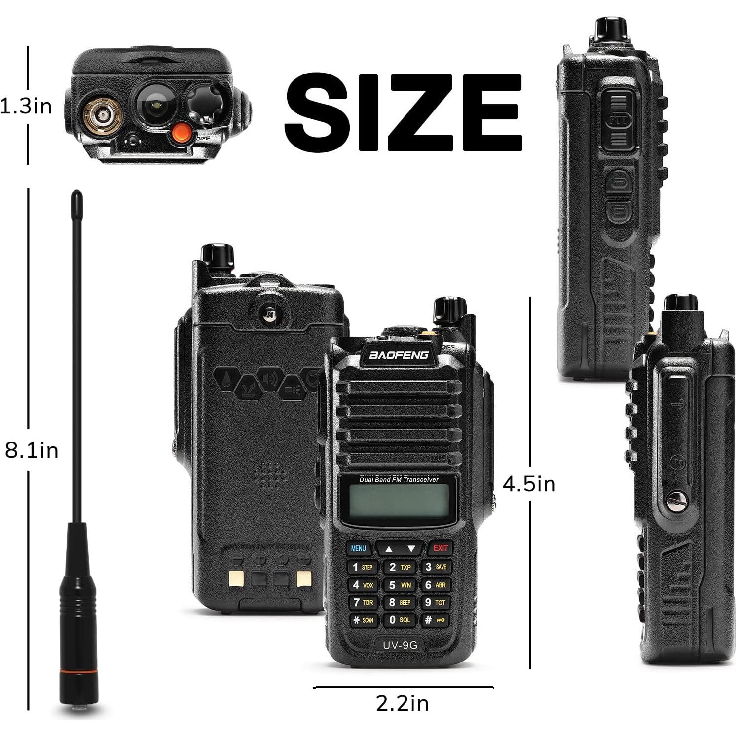 Radio BAOFENG UV-9G GMRS Impermeable IP67 con Escáner NOAA