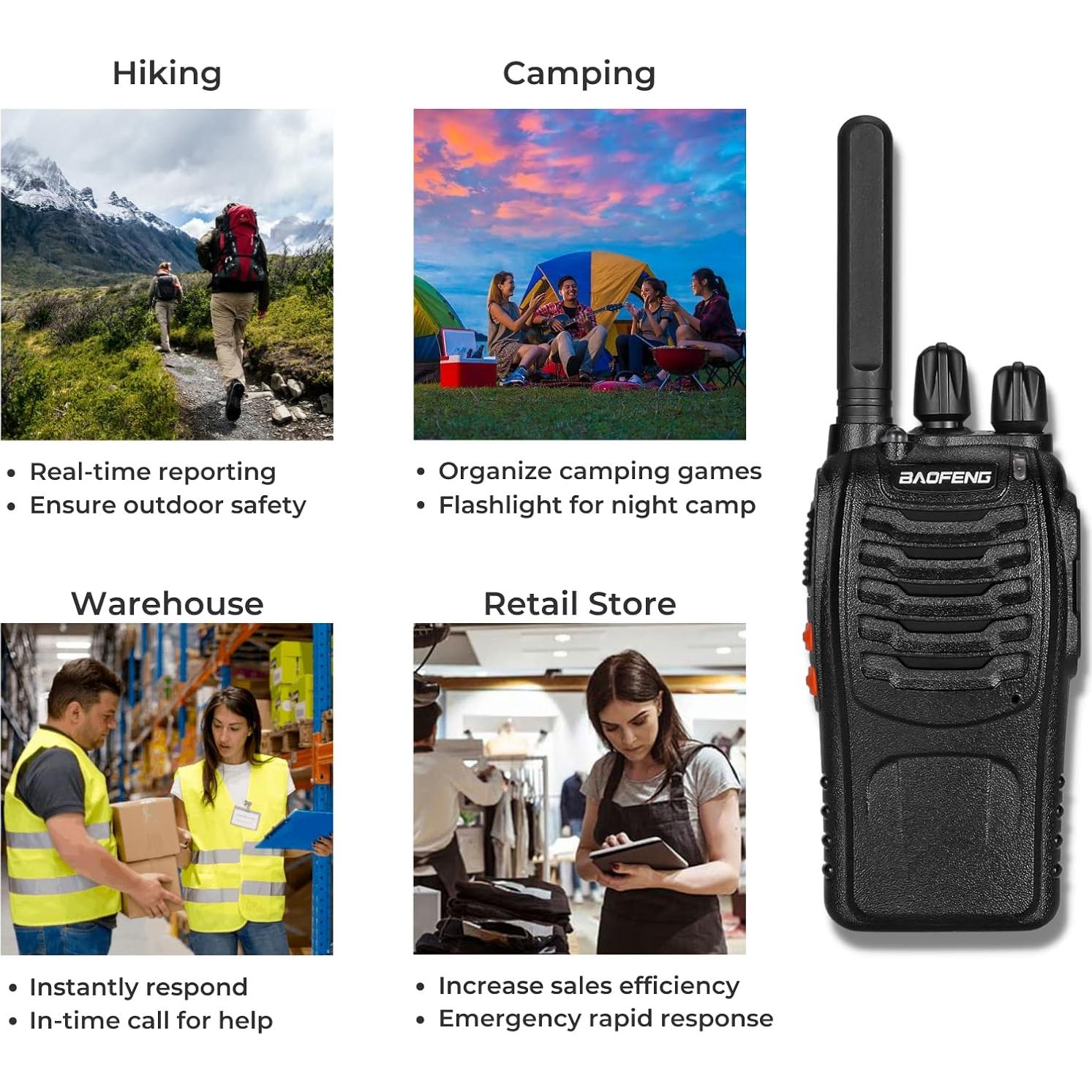 Walkie Talkies Baofeng BF-88ST - 4 Piezas, USB-C, VOX, IP54