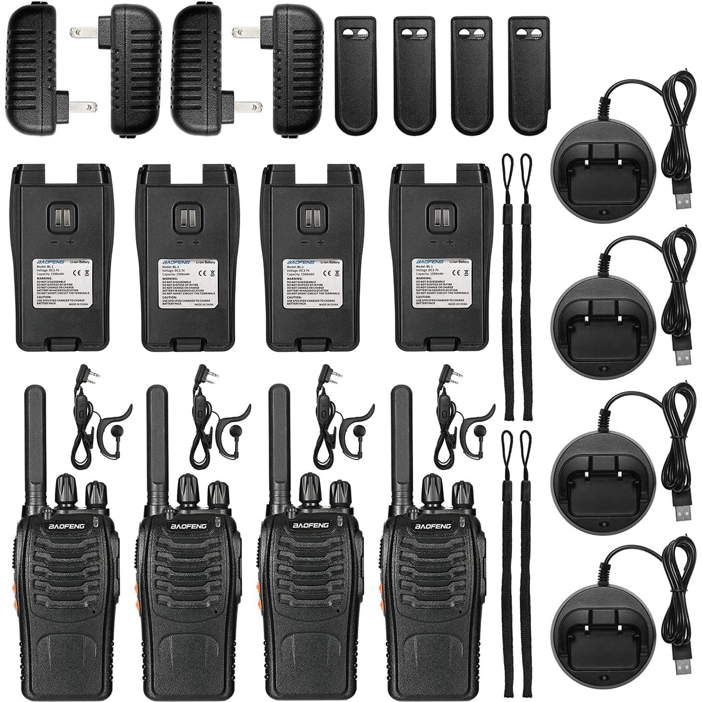 Walkie Talkies Baofeng BF-88ST - 4 Piezas, USB-C, VOX, IP54