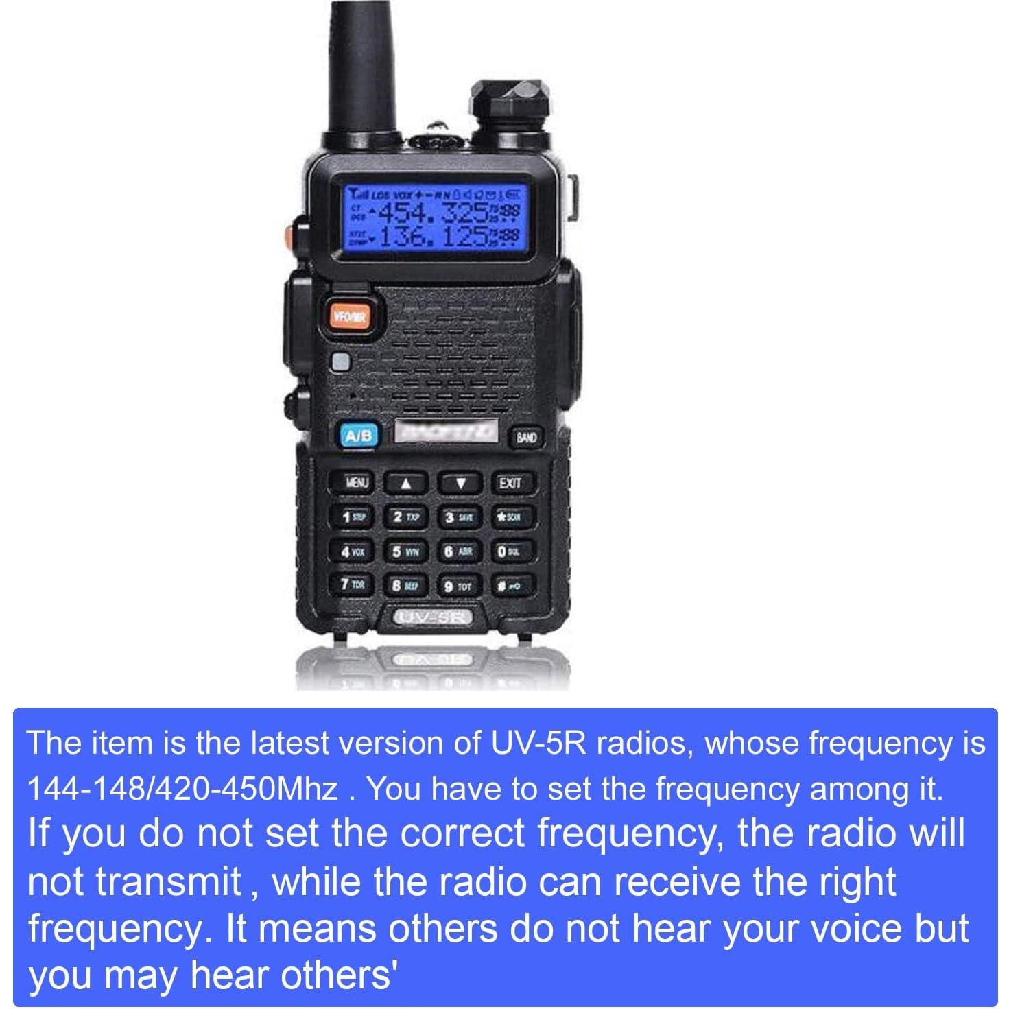 Paquete de 6 Radios de Dos Vías Baofeng UV-5R 144-148/420-450Mhz