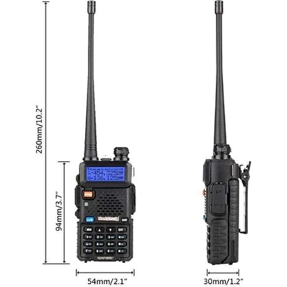 Paquete de 6 Radios de Dos Vías Baofeng UV-5R 144-148/420-450Mhz