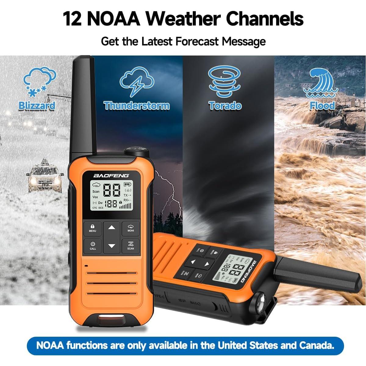 Walkie Talkies Baofeng F22 Recargables 4 Unidades 1400mAh