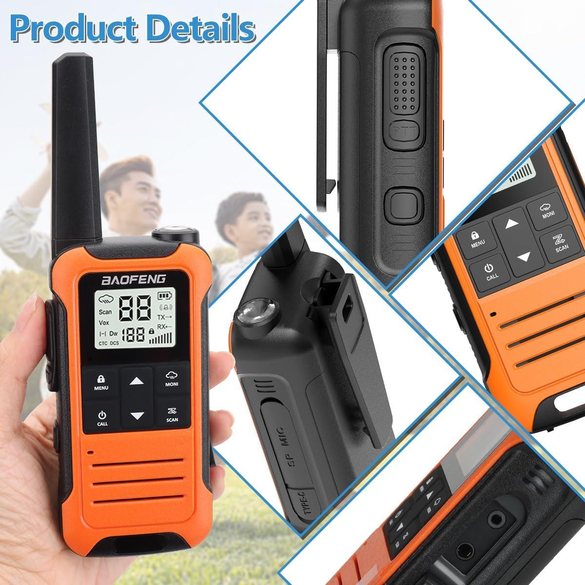 Walkie Talkies Baofeng F22 Recargables 4 Unidades 1400mAh