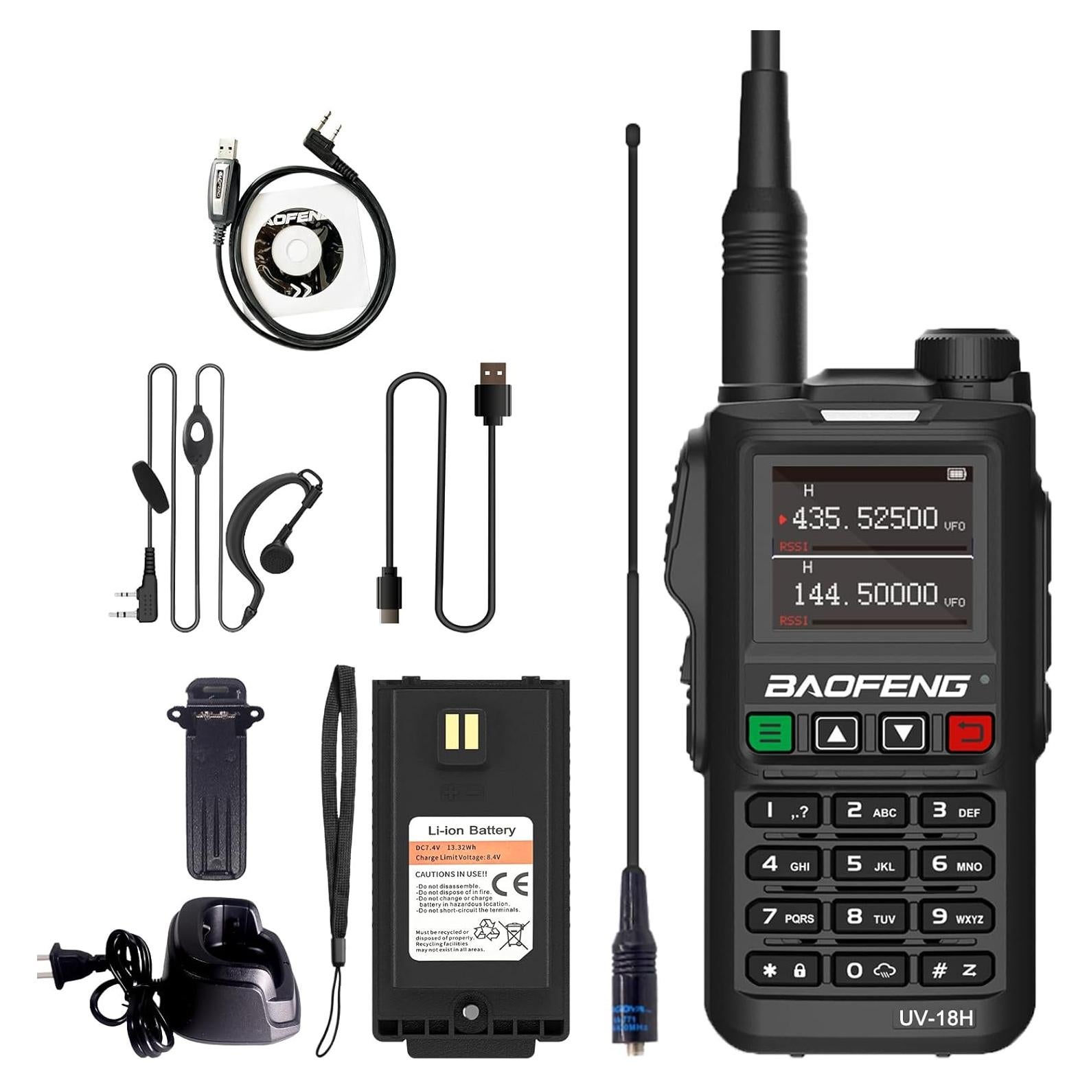 Radio BAOFENG UV-18H 5W GPS USB-C Walkie Talkie 730g