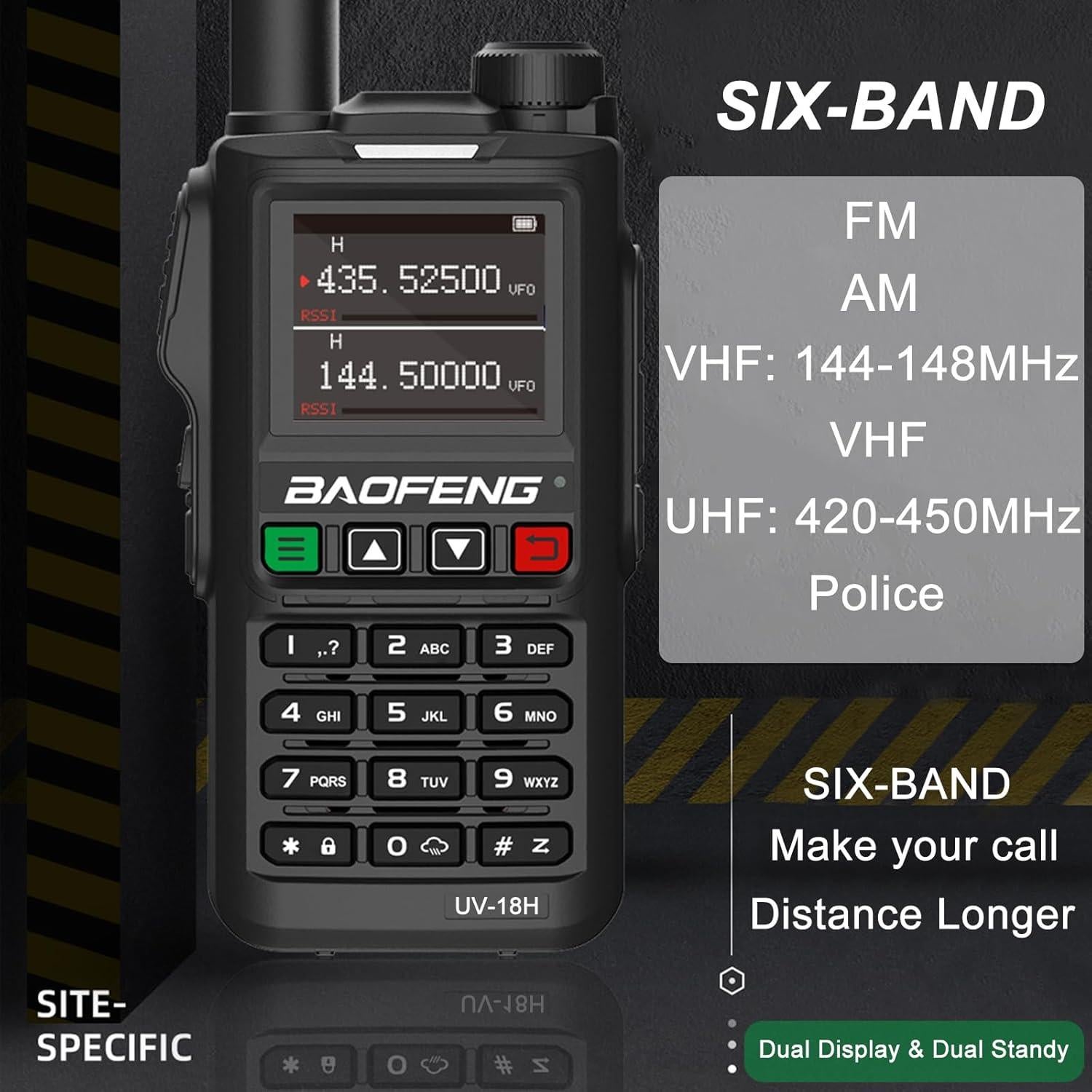 Radio BAOFENG UV-18H 5W GPS USB-C Walkie Talkie 730g