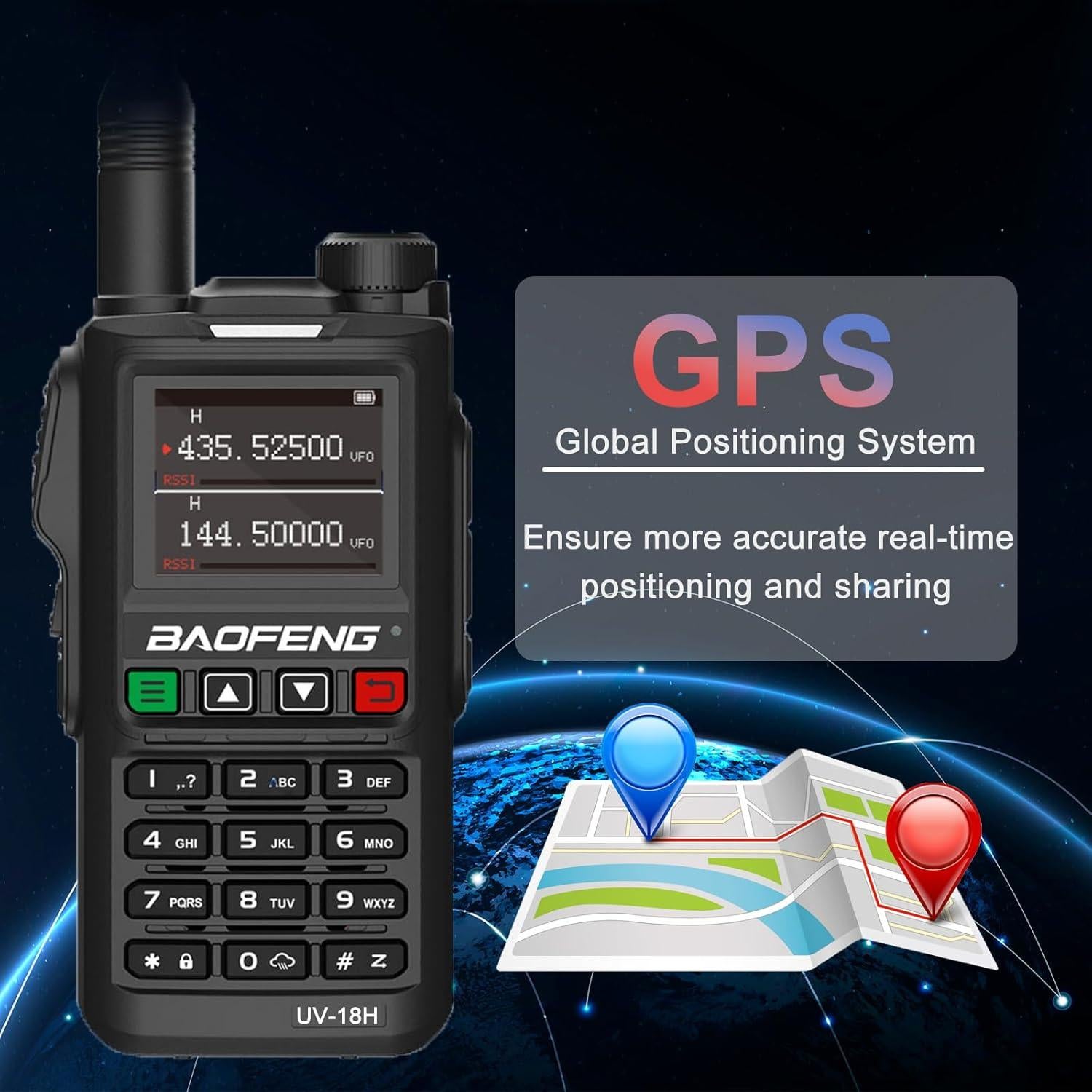 Radio BAOFENG UV-18H 5W GPS USB-C Walkie Talkie 730g
