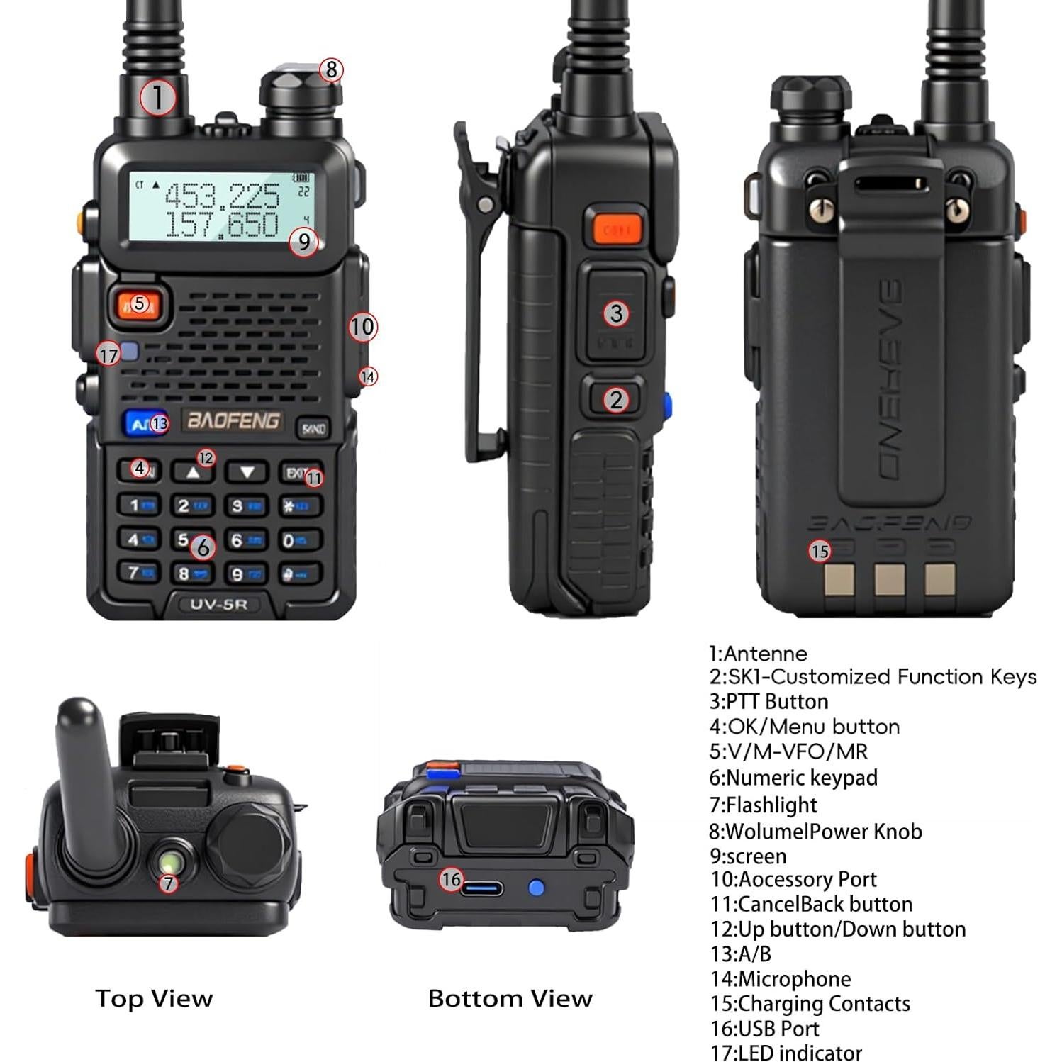 Radio Bidireccional Baofeng UV-5R Inalámbrica Bluetooth 128 Canales