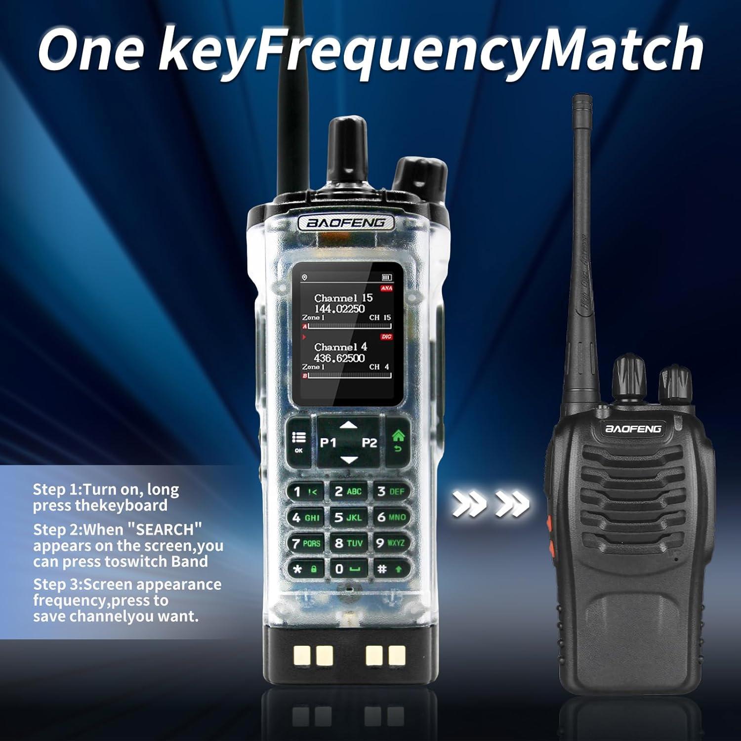 Walkie Talkie Digital Baofeng DM-32 10W GPS Transparente