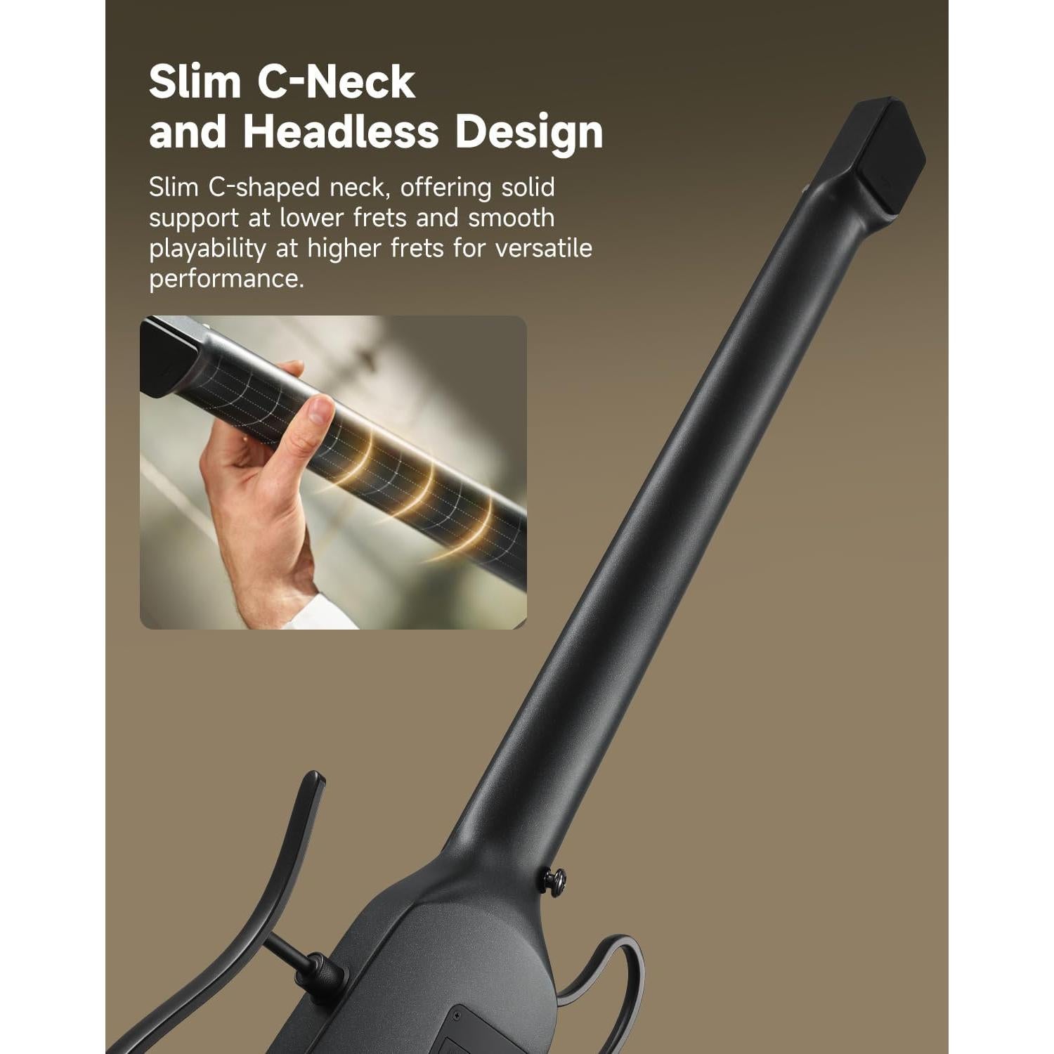 Guitarra Clásica Eléctrica Donner HUSH C Nylon 6 Cuerdas - Negro