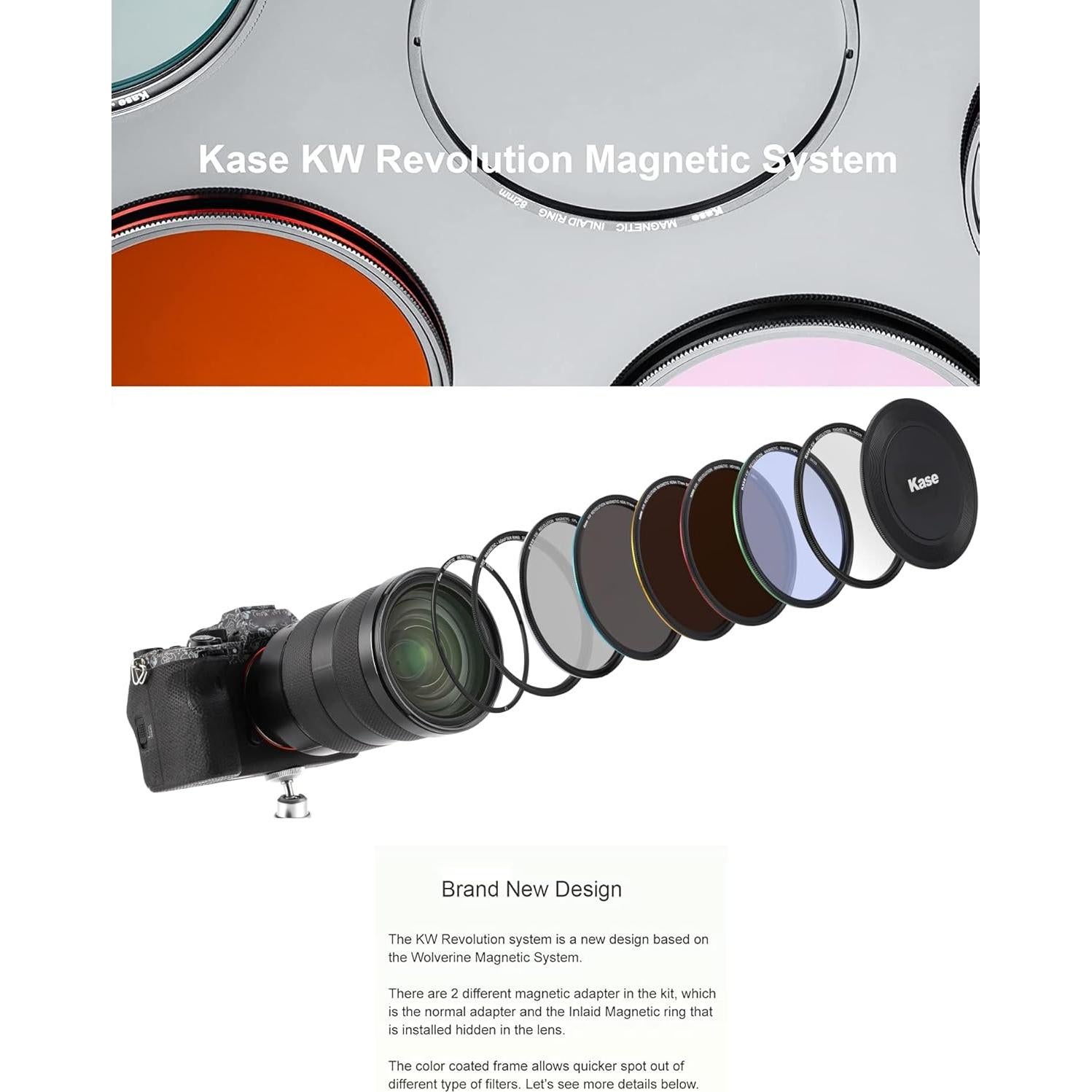 Filtro Magnético Kase Wolverine 82mm Kit con CPL ND8 ND64 ND1000