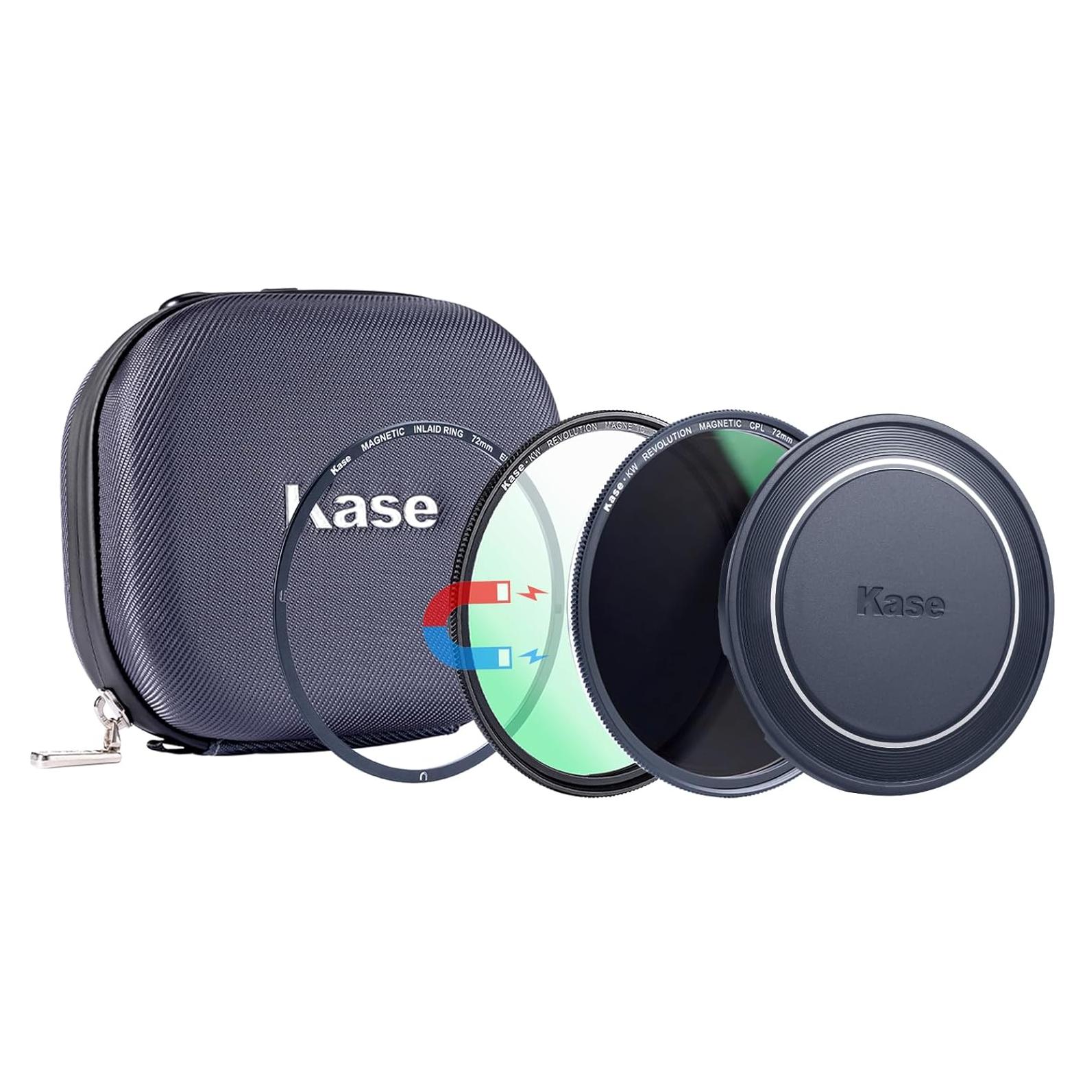 Kit de Filtros Magnéticos Kase Wolverine 82mm CPL UV con Bolsa