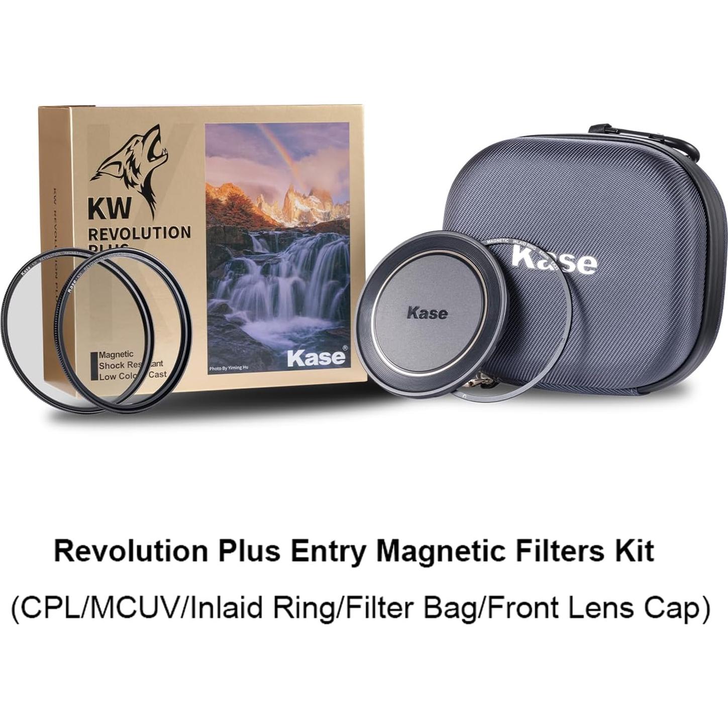Kit de Filtros Magnéticos Kase Wolverine 82mm CPL UV con Bolsa