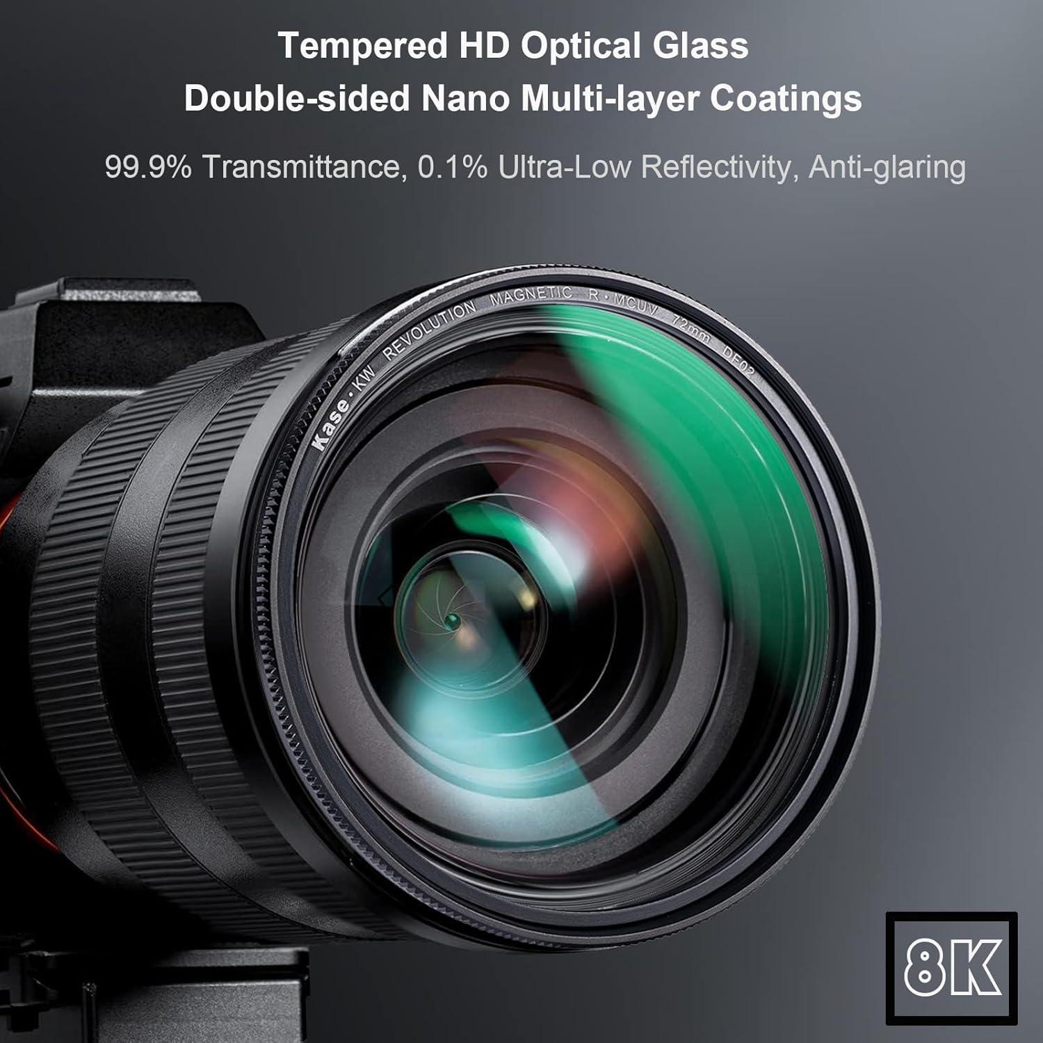 Kit de Filtros Magnéticos Kase Wolverine 82mm CPL UV con Bolsa