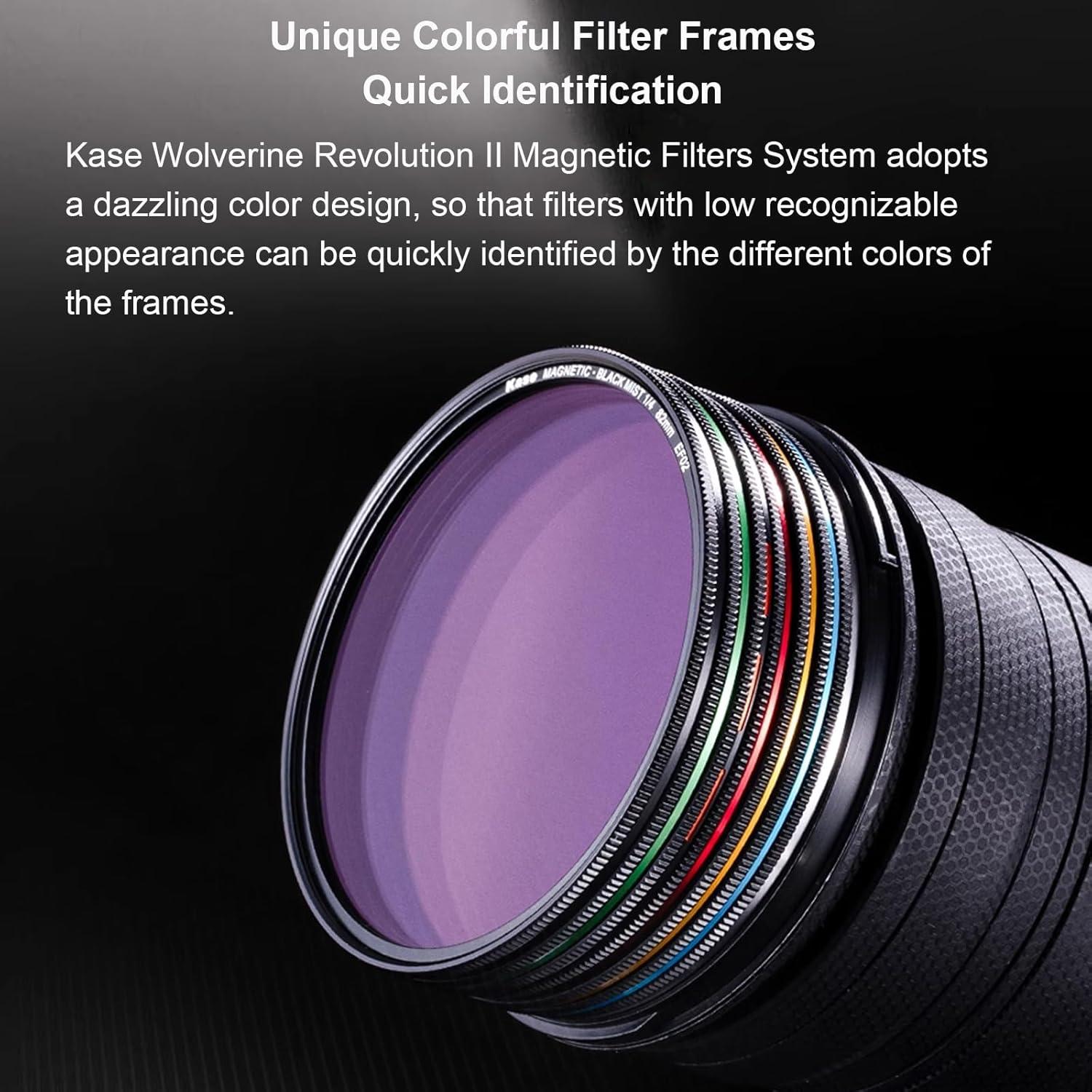 Kit de Filtros Magnéticos Kase Wolverine 82mm CPL UV con Bolsa