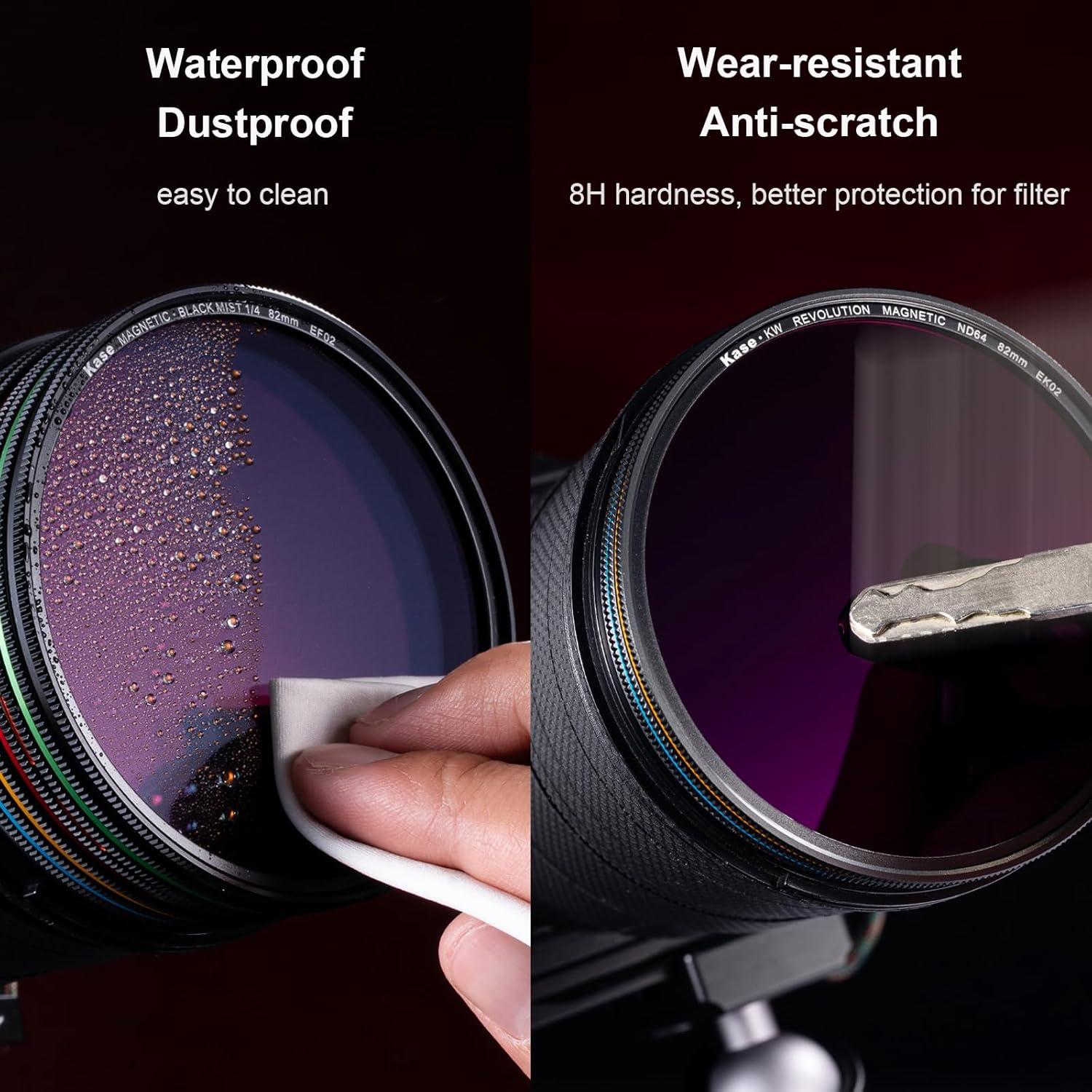 Kit de Filtros Magnéticos Kase Wolverine 82mm CPL UV con Bolsa