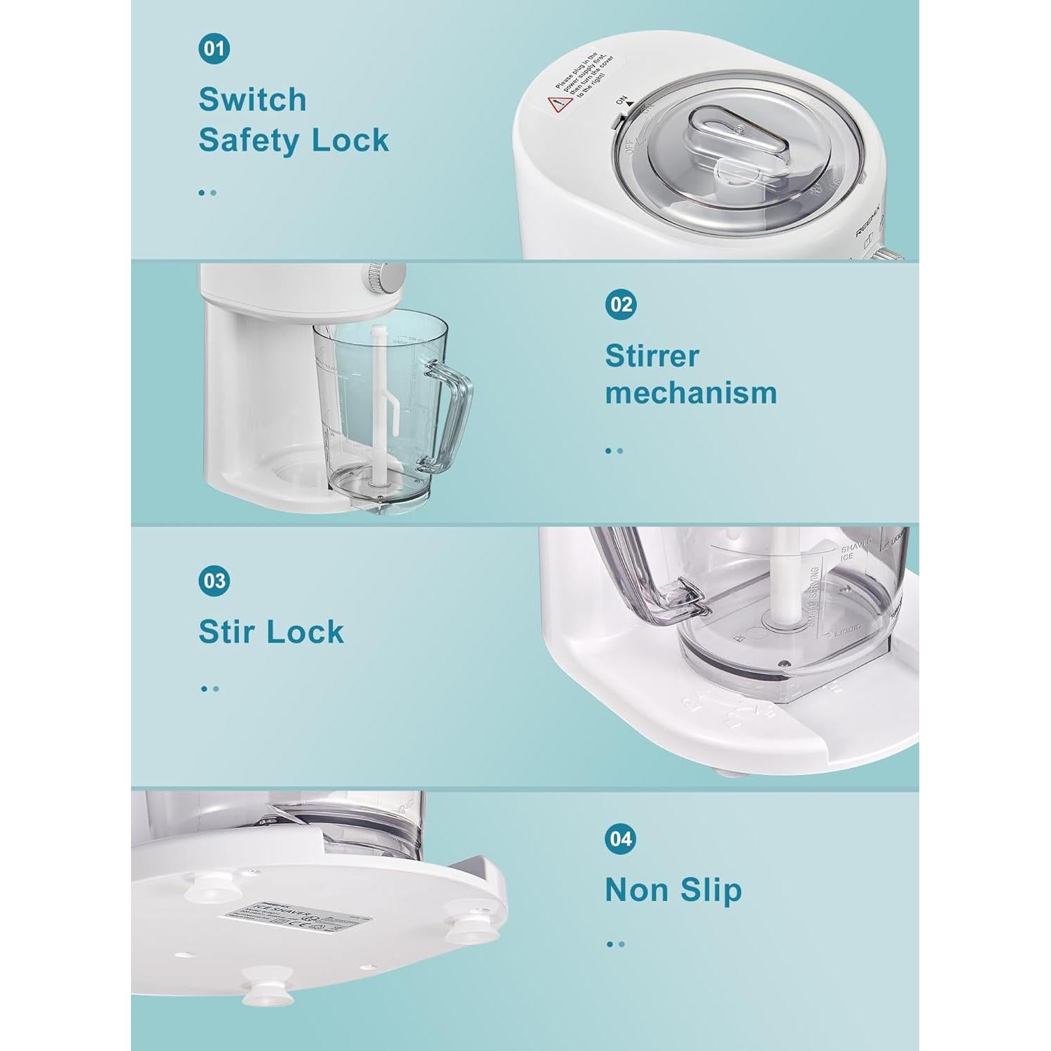 Máquina de Hielo Raspado Eléctrica Reemix 1.56kg Ajustable